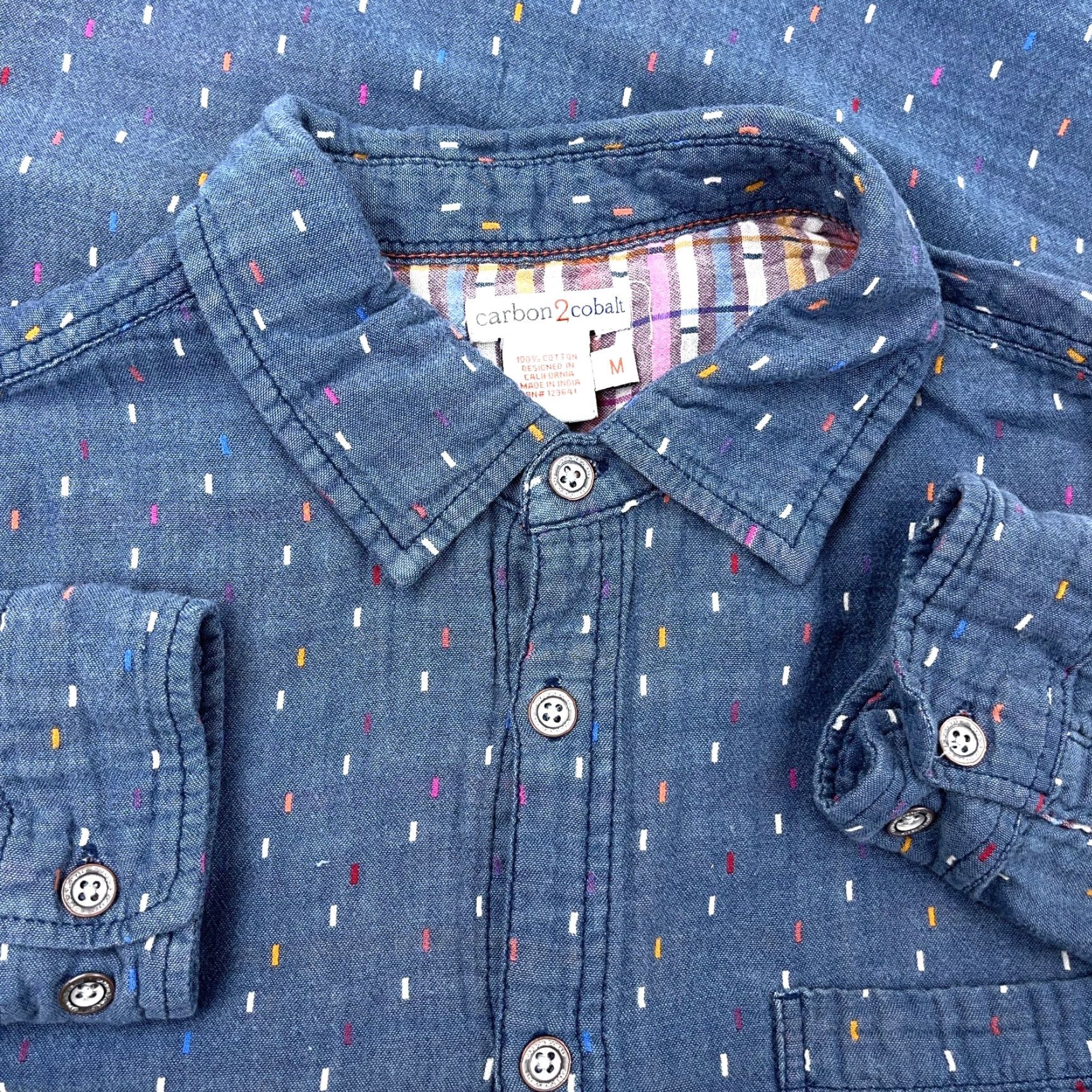 Carbon2Cobalt Carbon 2 Cobalt Shacket Jacket Medium Blue Men Lined Pocket Spotted Camp Mens Size US M / EU 48-50 / 2 - 2 Thumbnail