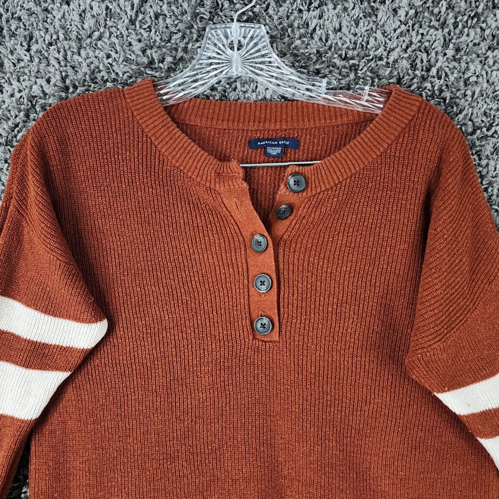 American Eagle Outfitters VINTAGE American Eagle Womens Sweater Long Sleeve Pullover XS Brown Casual Womens Size XS / US 0-2 / IT 36-38 - 3 Thumbnail