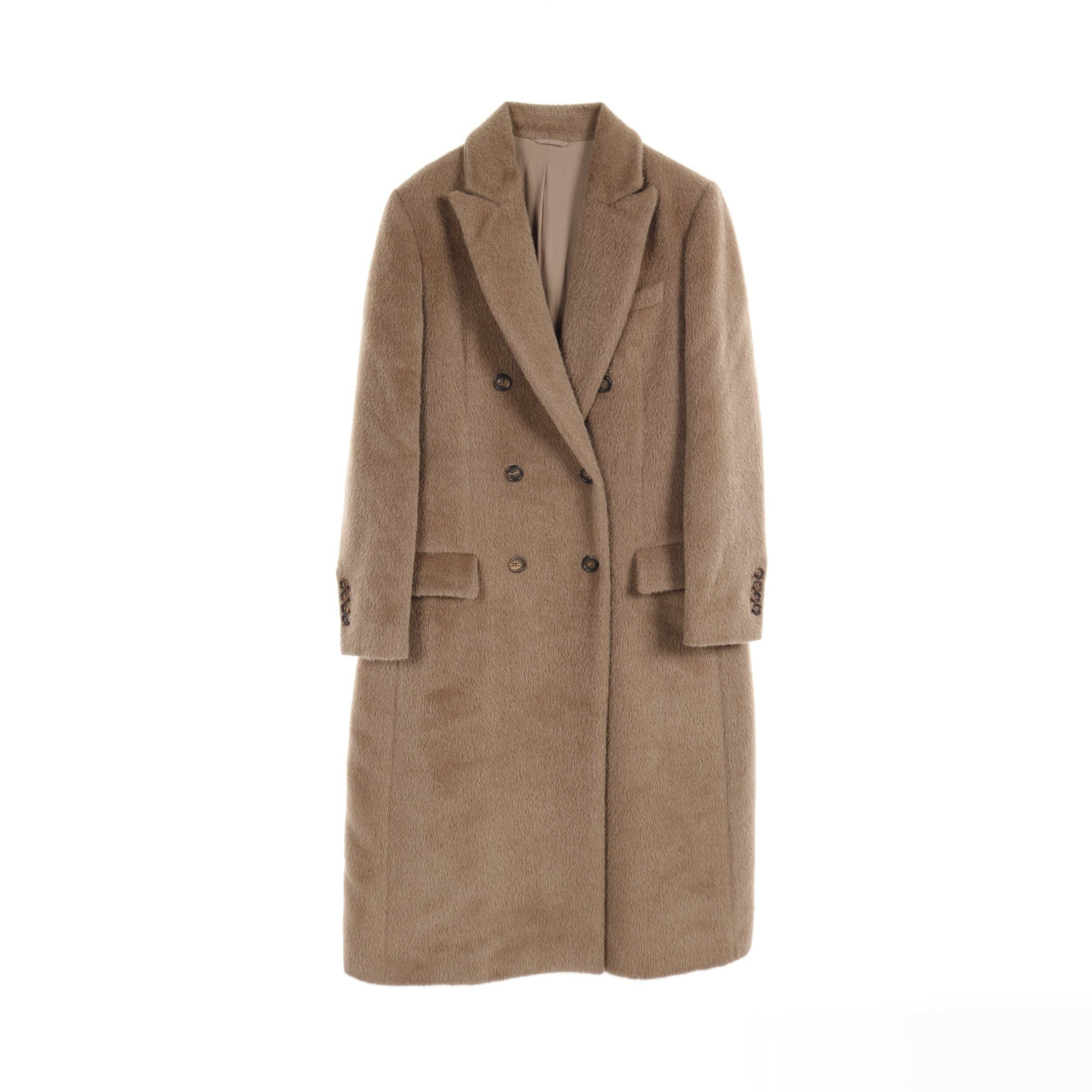 Brunello Cucinelli Brunello Cucinelli Fur Coat Alpaca Wool Gray Brown Size ONE SIZE - 1 Thumbnail