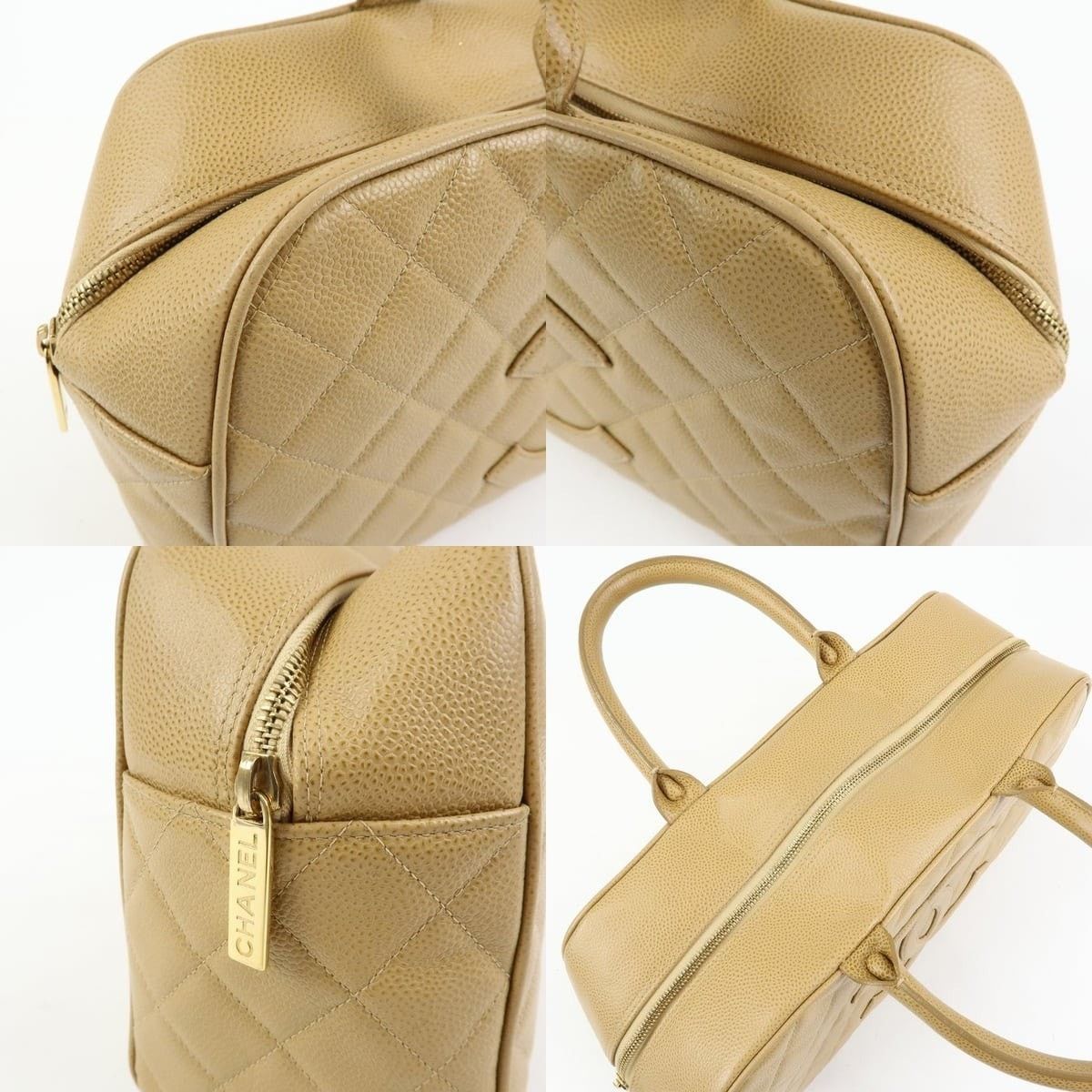 Chanel Chanel CC Duffle Bag Caviar Leather Satchel Tan Size ONE SIZE - 6 Thumbnail
