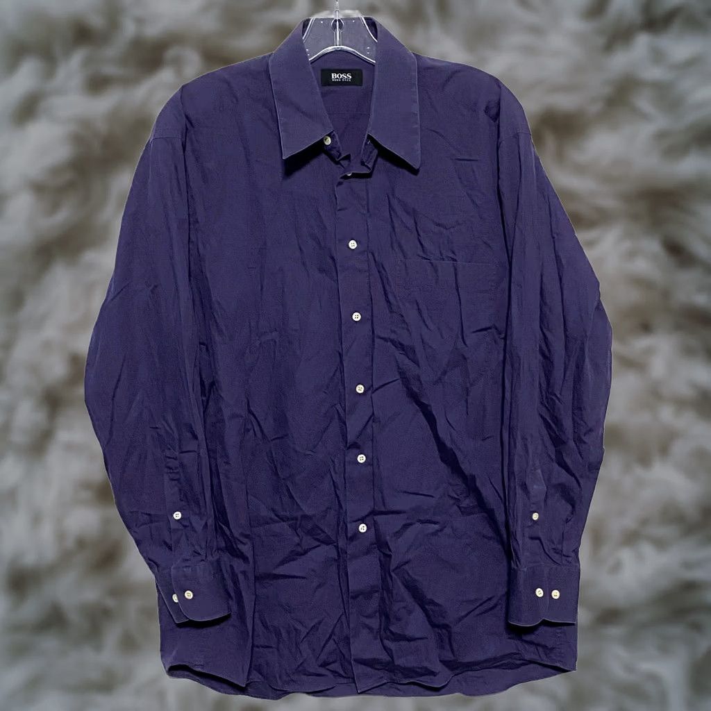 Vintage Boss Hugo Boss Dress Shirt 16 32-33 Cotton Quiet Luxury Career Work Long Sleeve Size 42R - 1 Thumbnail
