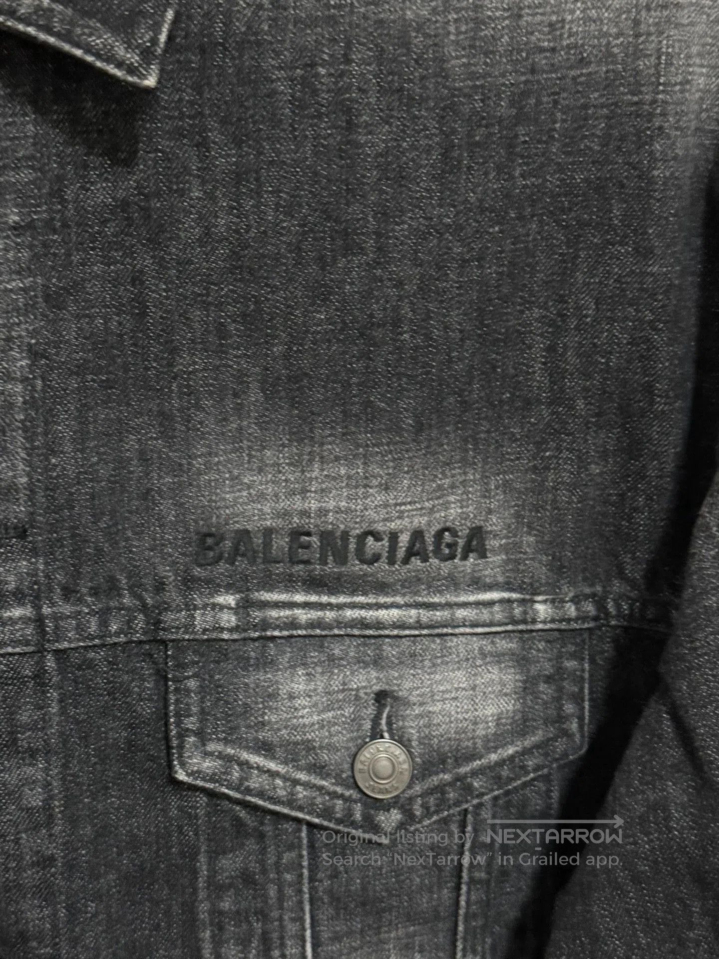 Balenciaga Balenciaga Ash Black Tie-Dye Denim Jacket. Size US XS / EU 42 / 0 - 3 Thumbnail