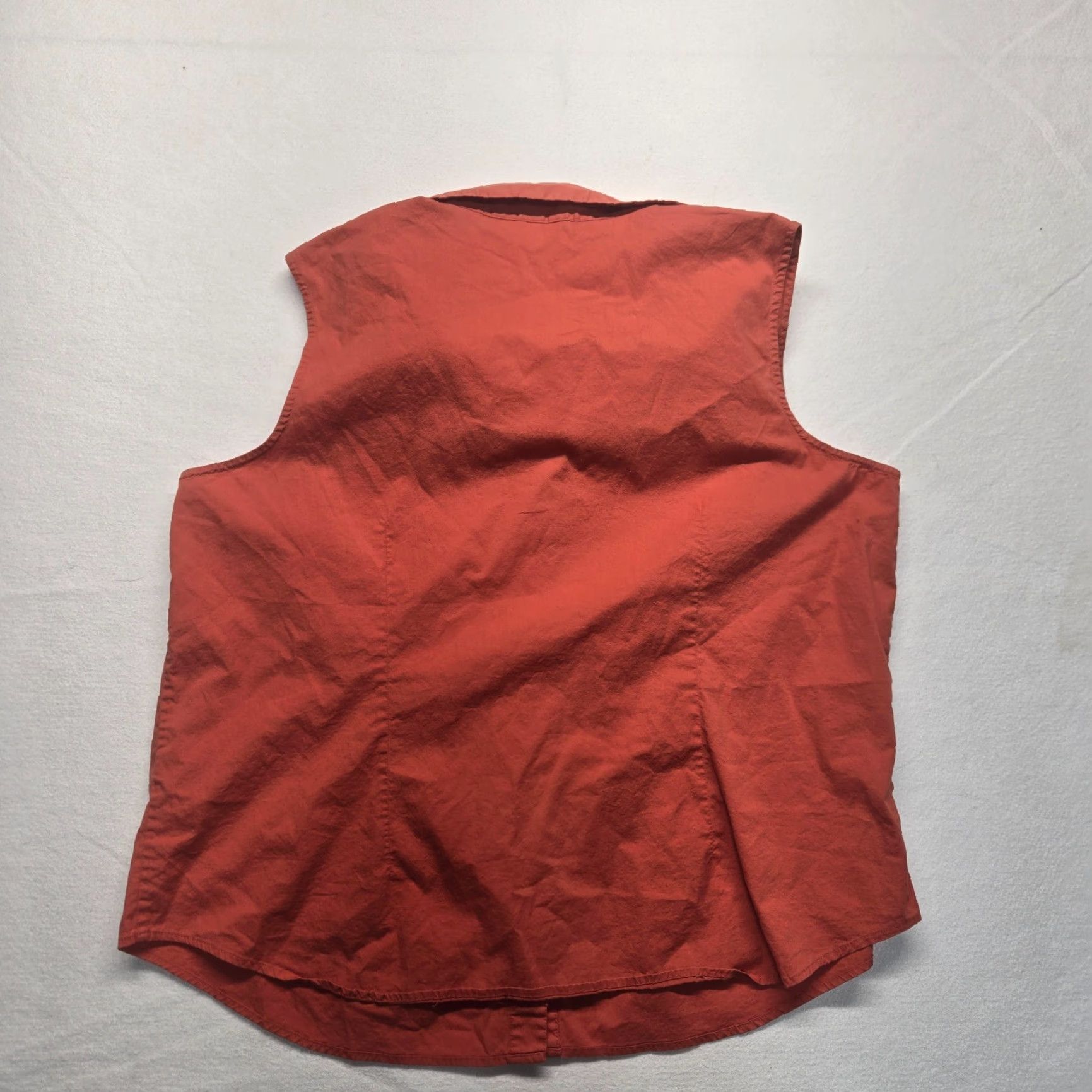 Vintage CJ Banks Solid Orange Sleeveless Button Down Collared Shirt Adult Women's 1x Size XL / US 12-14 / IT 48-50 - 7 Thumbnail