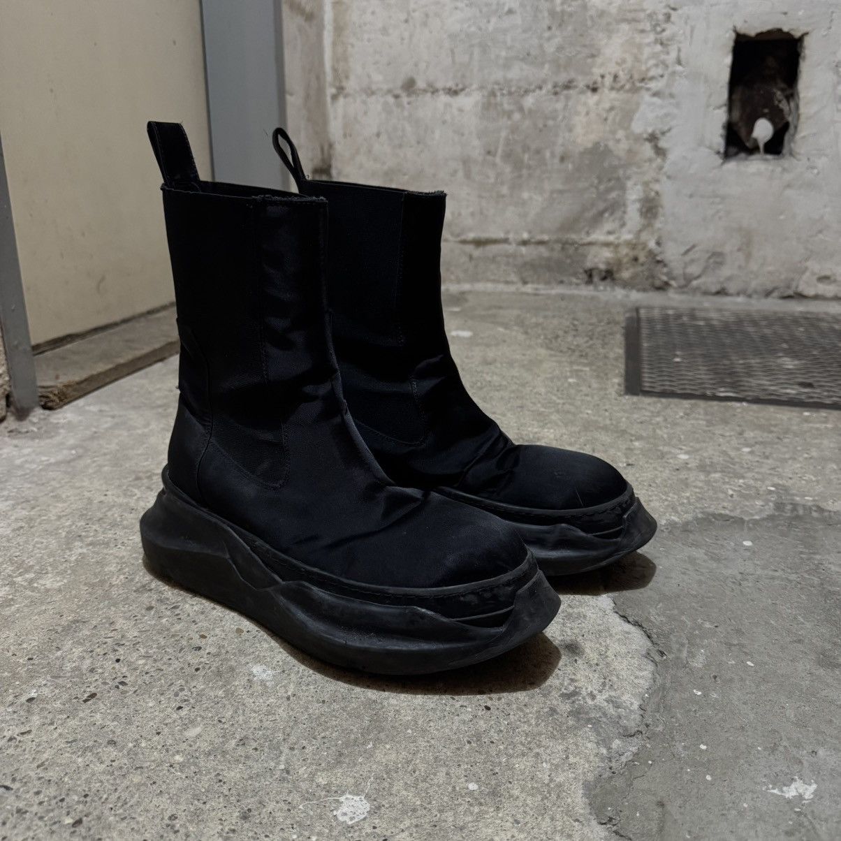 Pre-owned Rick Owens Drkshdw  Abstract Beatle Boots Black