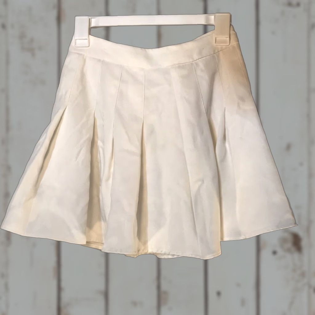 Shein Shein White Pleated Ruffle Mini Skirt Womens Size S Spring Summer Casual Party Travel Workwear Size 28" / US 6 / IT 42 - 1 Thumbnail