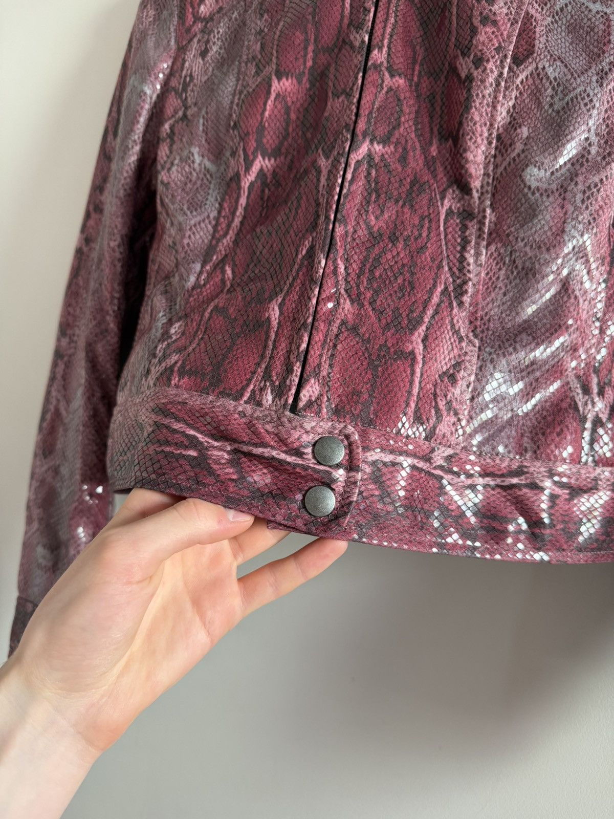 Vintage Just Cavalli Style Snake Print Cropped Jacket Y2K Style Size XS / US 0-2 / IT 36-38 - 3 Thumbnail