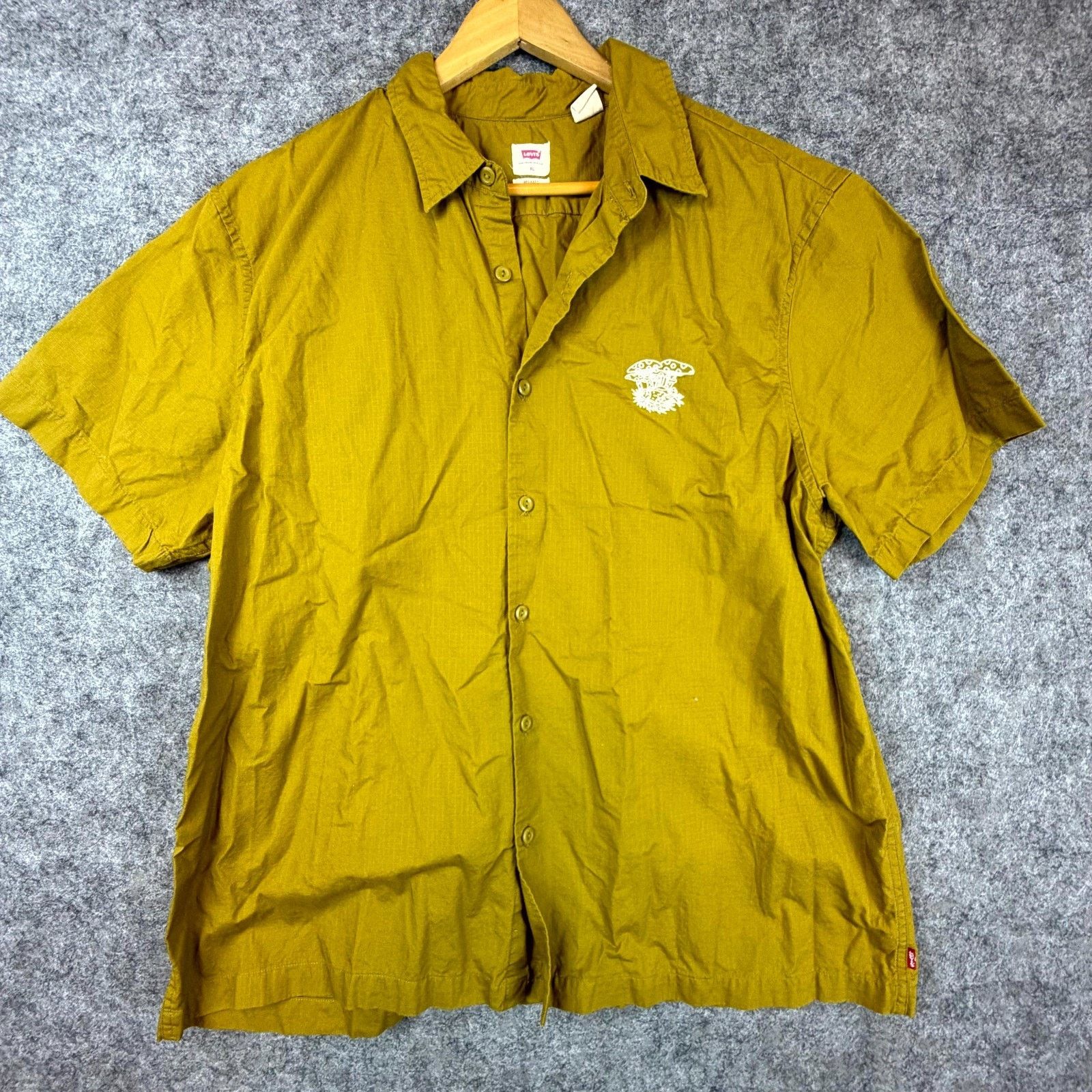 Levi's Levis Shirt XL Mustard Yellow Mushroom Hippie 70s Vibe Size US XL / EU 56 / 4 - 1 Thumbnail