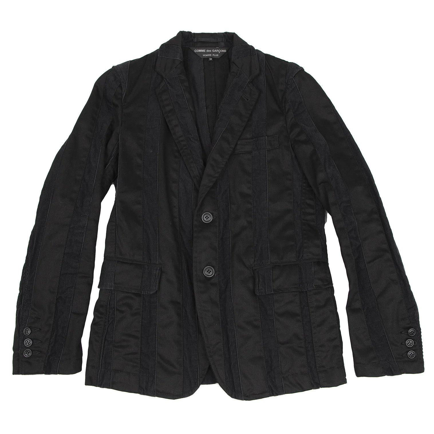 Comme des Garcons Homme Plus Striped Tape Detail Cotton Jacket in Black, Size XS Size US XS / EU 42 / 0 - 1 Preview