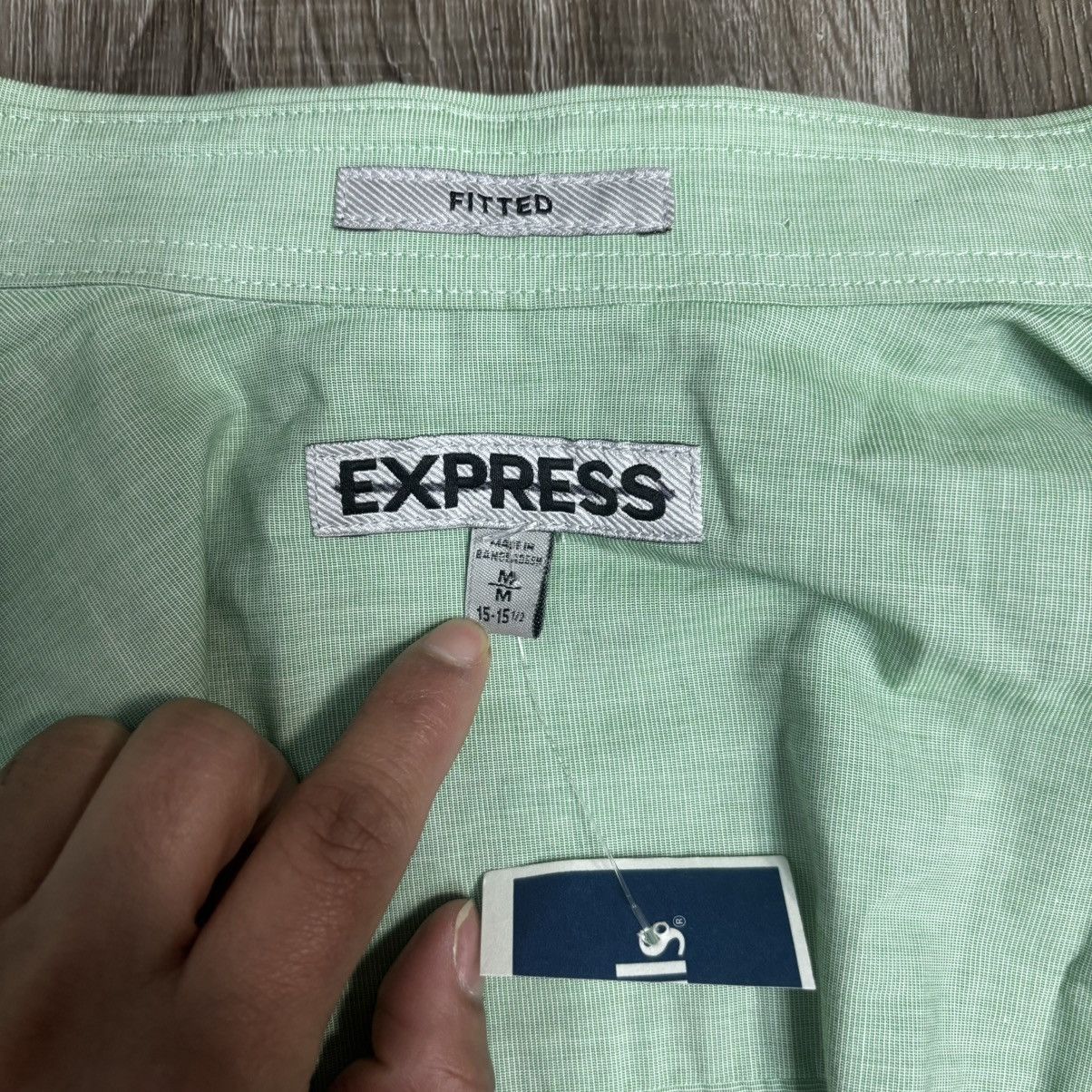 Express Mens Shirt Size M Sage Short Sleeve Button Up Collared Size US M / EU 48-50 / 2 - 6 Thumbnail