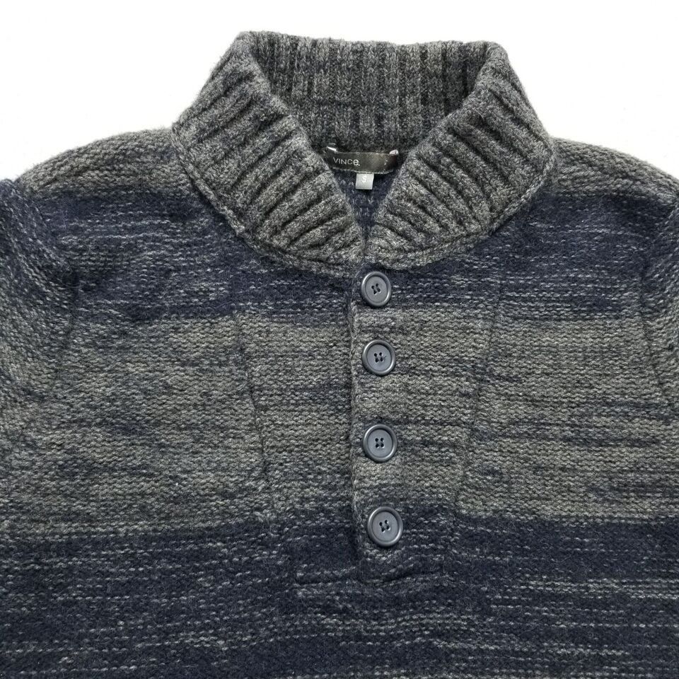 Vince Vince Sweater Mens Small Striped Pullover Buttons Cashmere Size US S / EU 44-46 / 1 - 4 Thumbnail