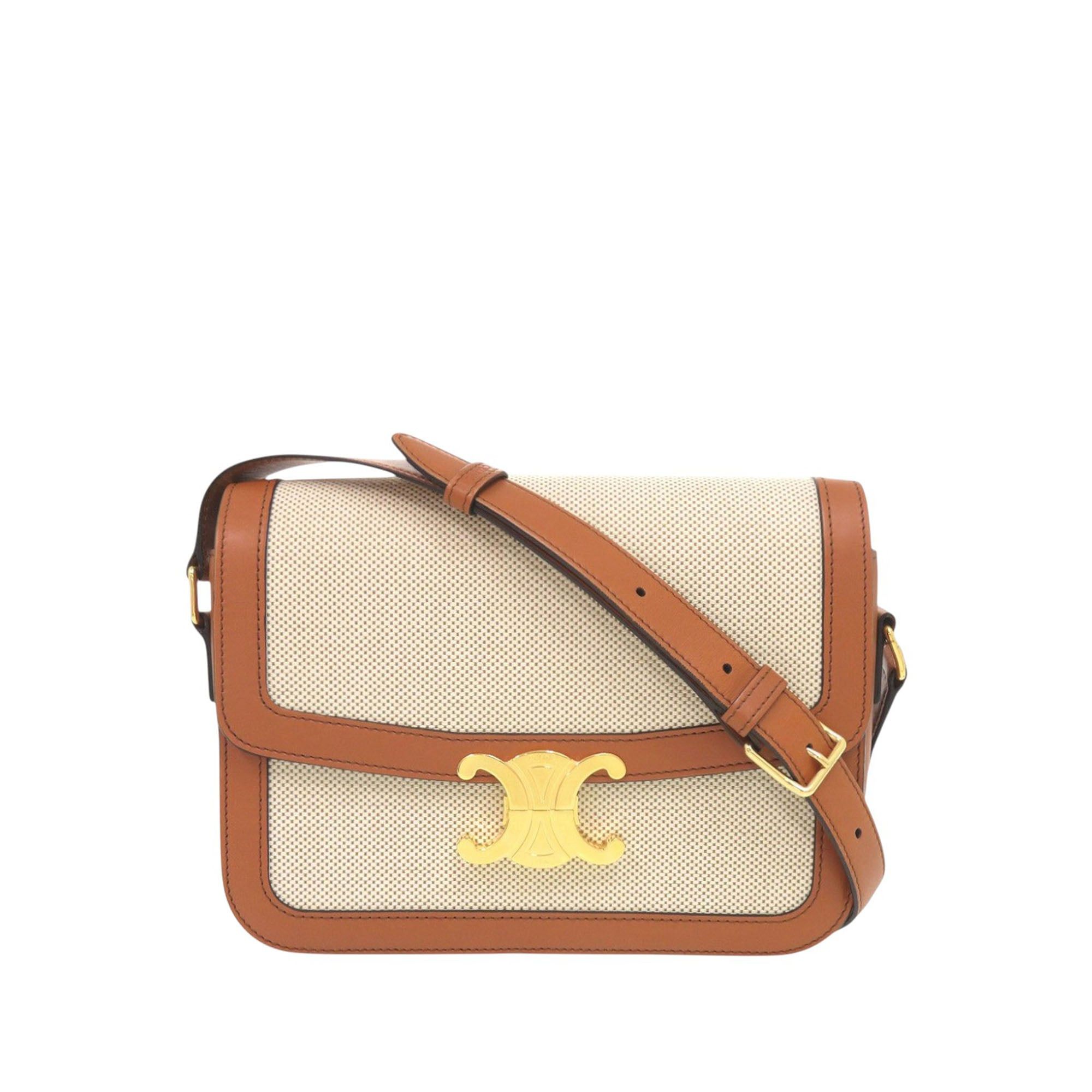 Celine Classique Canvas and Calfskin Triomphe Crossbody Size ONE SIZE - 1 Thumbnail