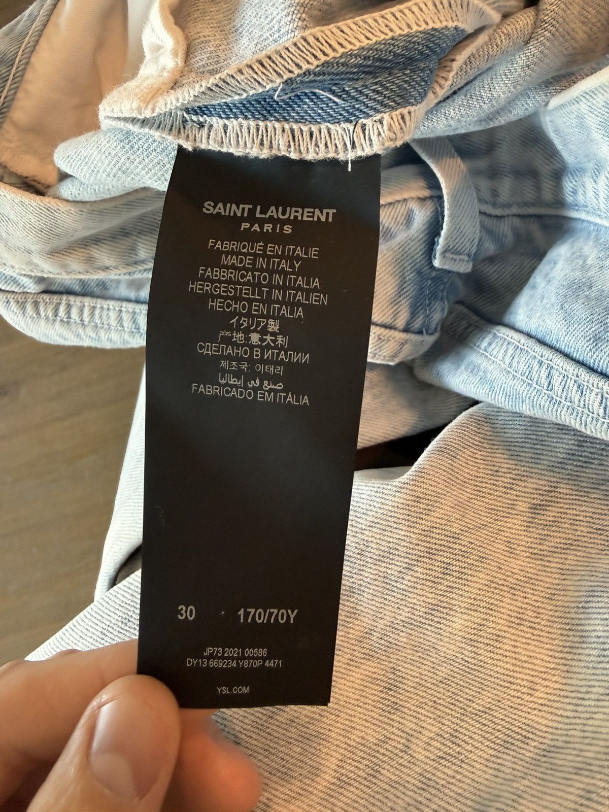 Saint Laurent Paris YSL Denim Jeans - Straight Slim Fit Size US 30 / EU 46 - 6 Thumbnail