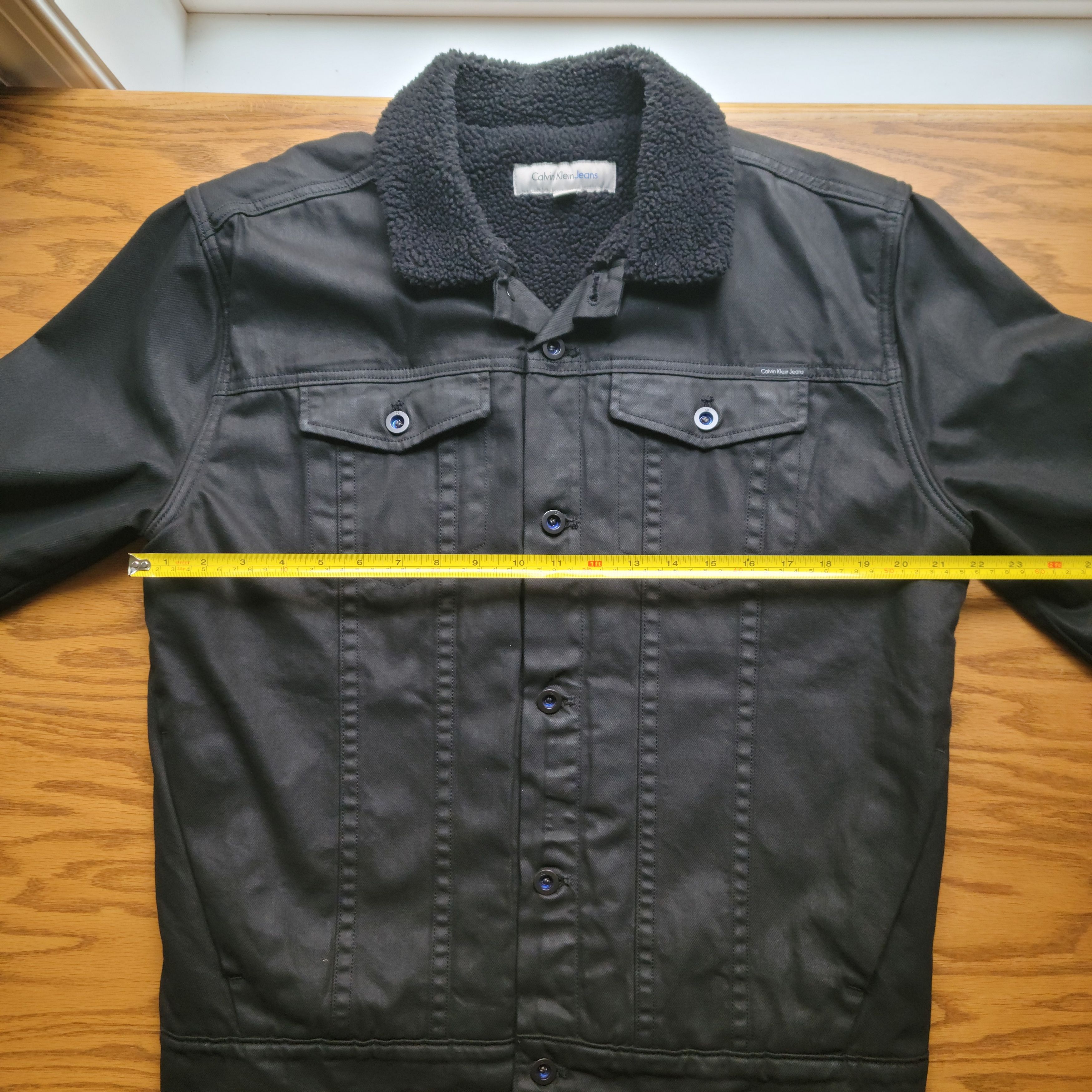 Calvin Klein Black denim fleece jacket Size US L / EU 52-54 / 3 - 2 Thumbnail