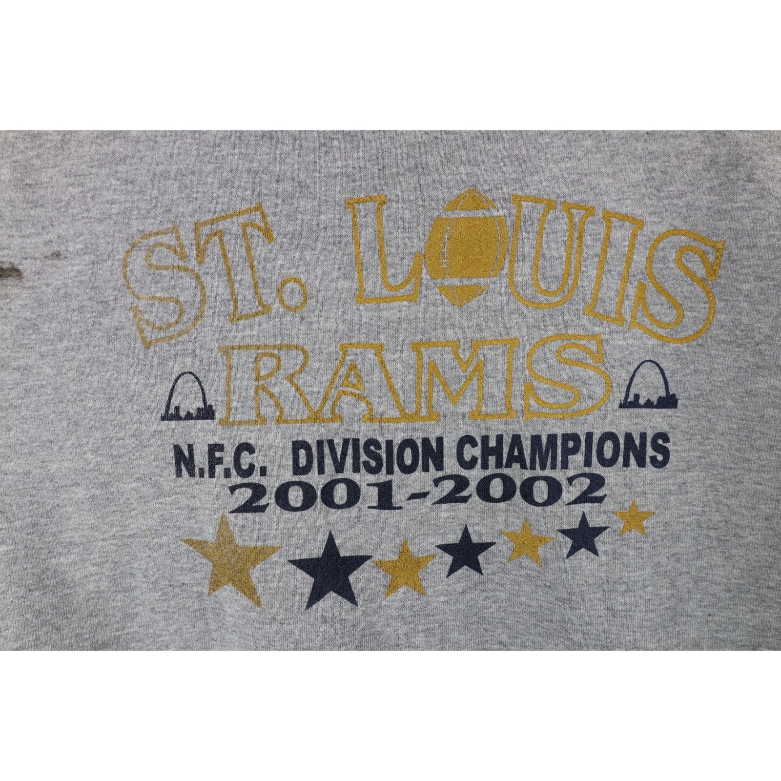 Fruit Of The Loom Vintage 2001 2002 NFC Champs St Louis Rams Sweatshirt Size US XL / EU 56 / 4 - 4 Thumbnail