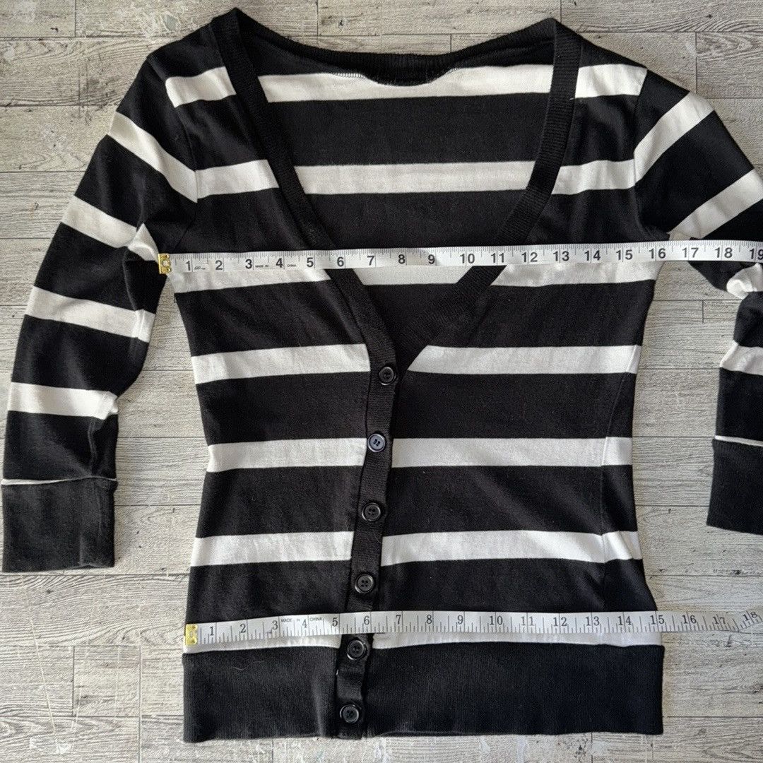 Vintage Wednesday Customized, Y2K Striped Deep V-Neck Knit Cardigan Size ONE SIZE - 11 Thumbnail