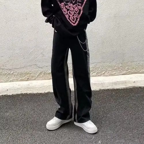 Japanese Brand × Jean Striped Black Denim Jeans Size US 32 / EU 48 - 1 Thumbnail