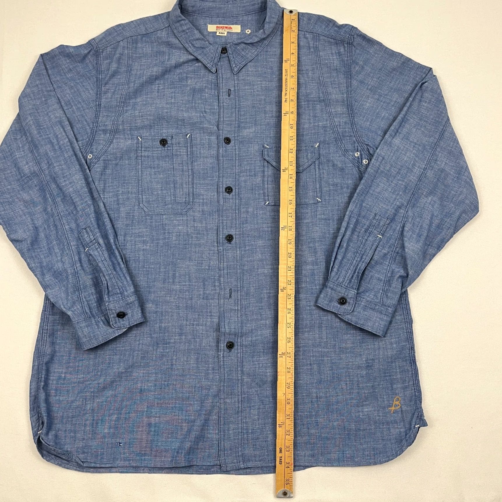 Vintage VINTAGE Birdwell Beach Britches Shirt Mens 3XL Blue Chambray Button-Up Work Vented Button Up Size US XXL / EU 58 / 5 - 5 Thumbnail