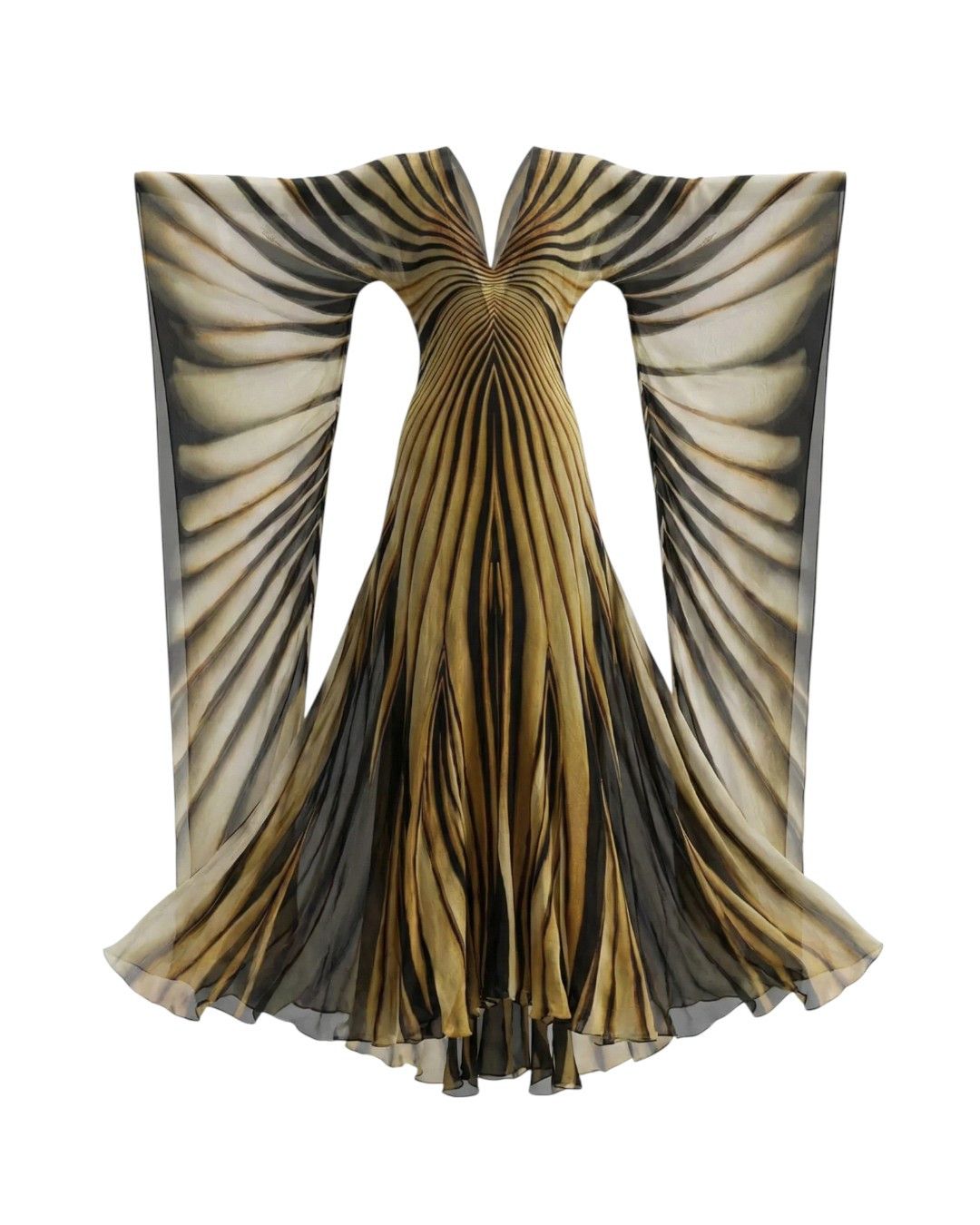 Roberto Cavalli S/S 2007 ARCHIVE BUTTERFLY SILK GOWN Size M / US 6-8 / IT 42-44 - 4 Thumbnail