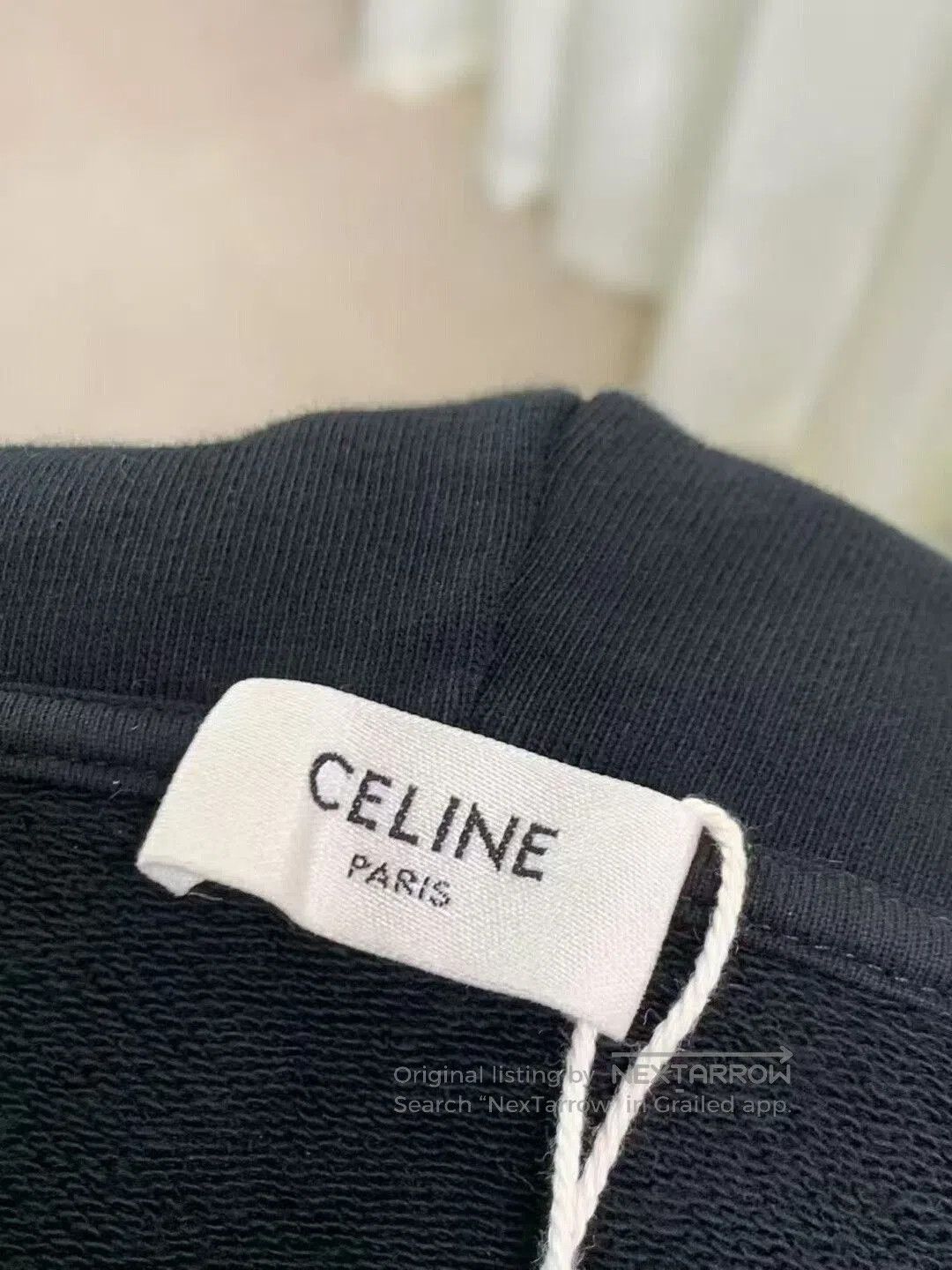 Celine Celine Black Hooded Sweatshirt with Logo. Size M / US 6-8 / IT 42-44 - 5 Thumbnail
