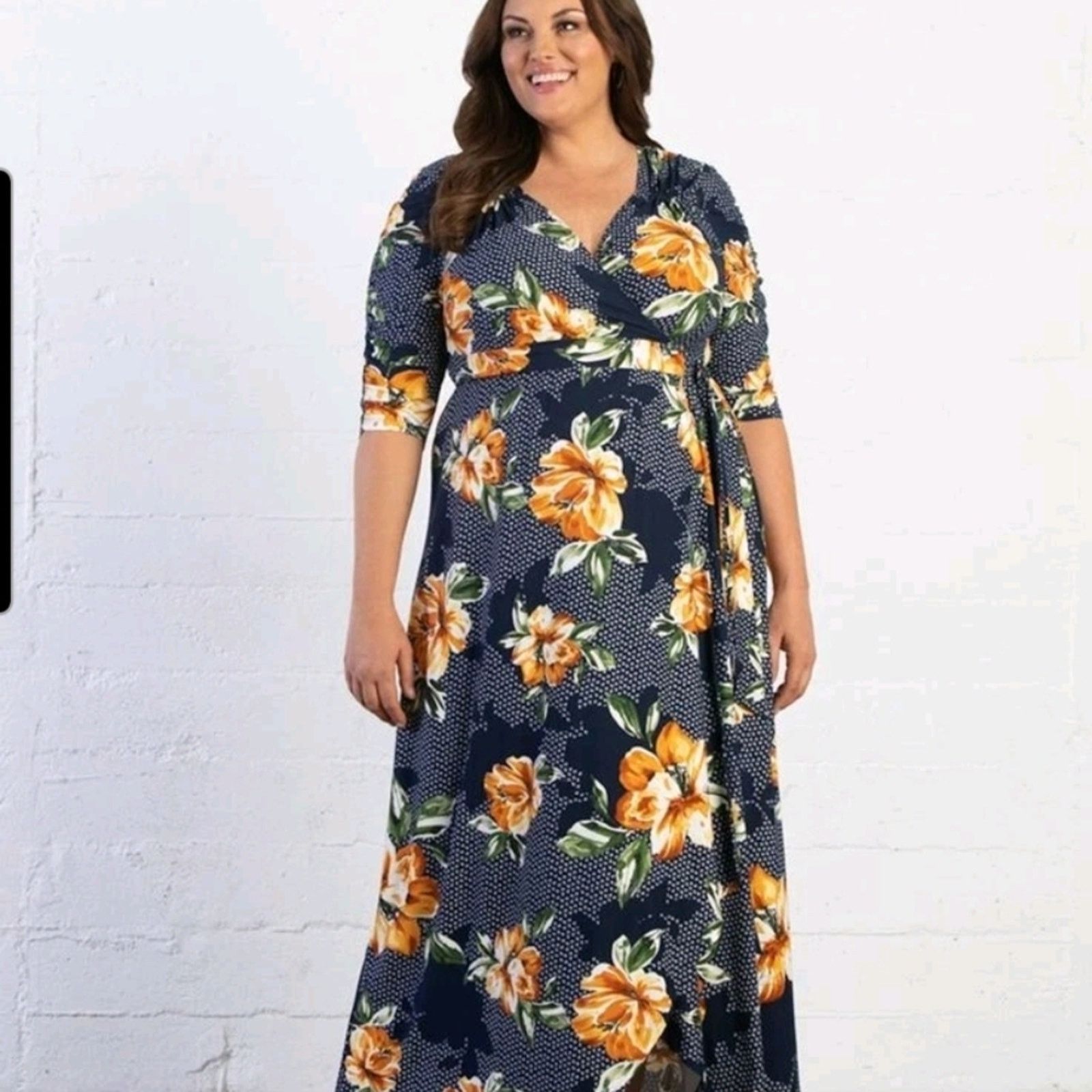Other Kiyonna Meadow Dream Style Floral 4x Maxi Wrap Dress Rare Size 4XL / US 24-26 - 1 Thumbnail