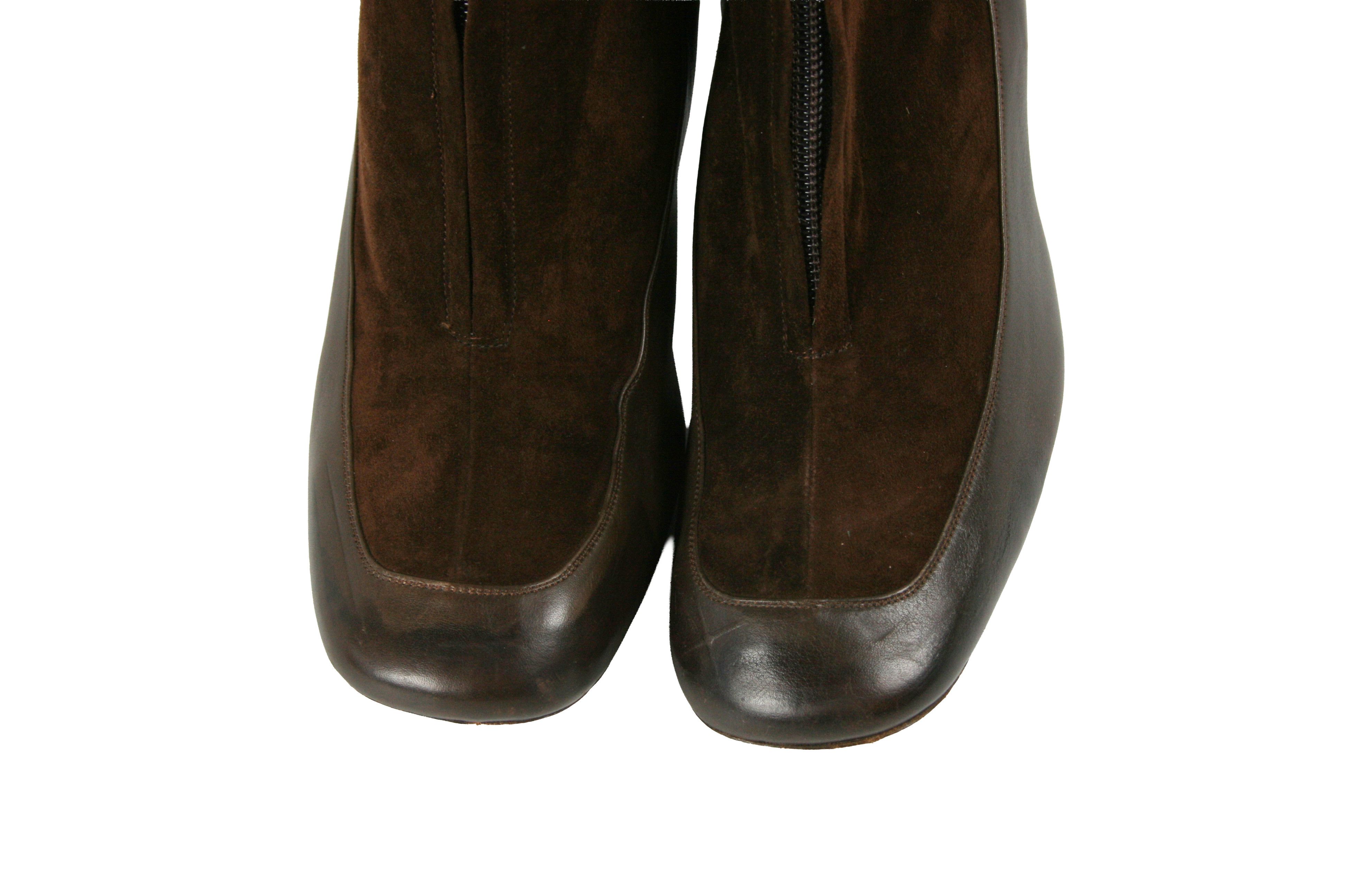 Marc Jacobs Front Zip Suede Leather Ankle Boots Size US 9.5 / IT 39.5 - 5 Thumbnail