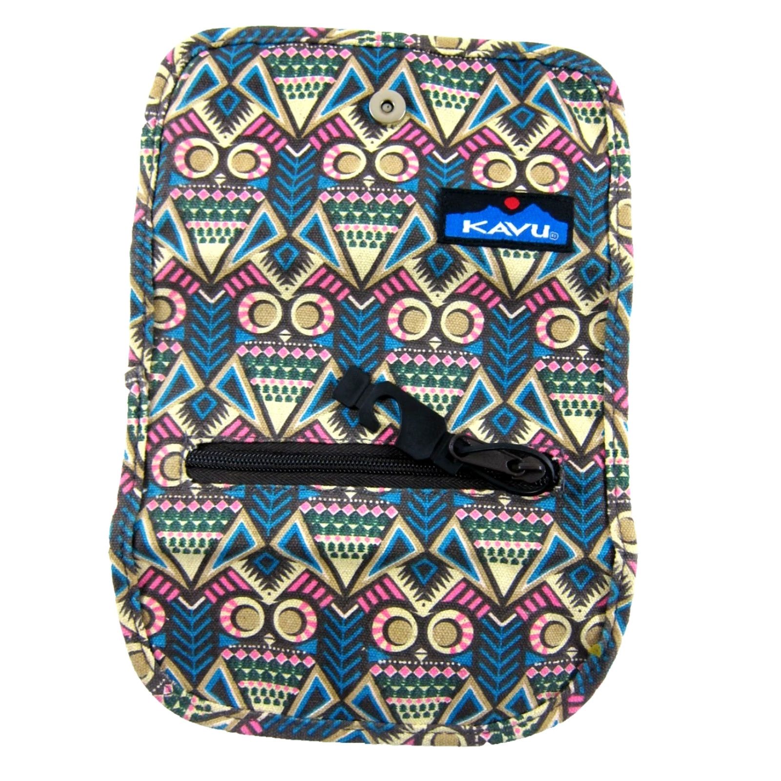 KAVU KAVU Wallet Clutch Wristlet Canvas Blue Pink Green Abstract Art One Size Unisex Wallet Shape Stars Pattern Credit Card Folding Size ONE SIZE - 5 Thumbnail
