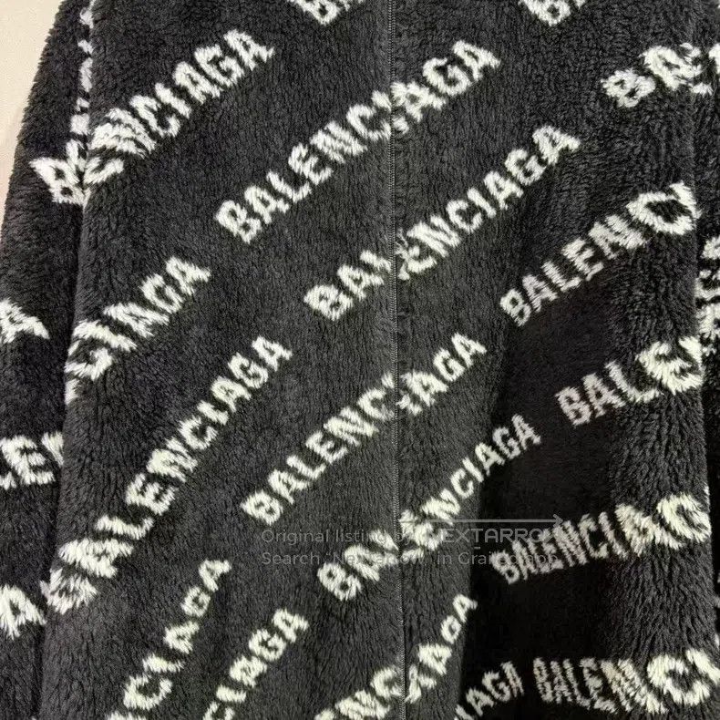 Balenciaga Balenciaga Black and White Teddy Fleece Jacket Size XXS / US 00 / IT 34 - 3 Thumbnail