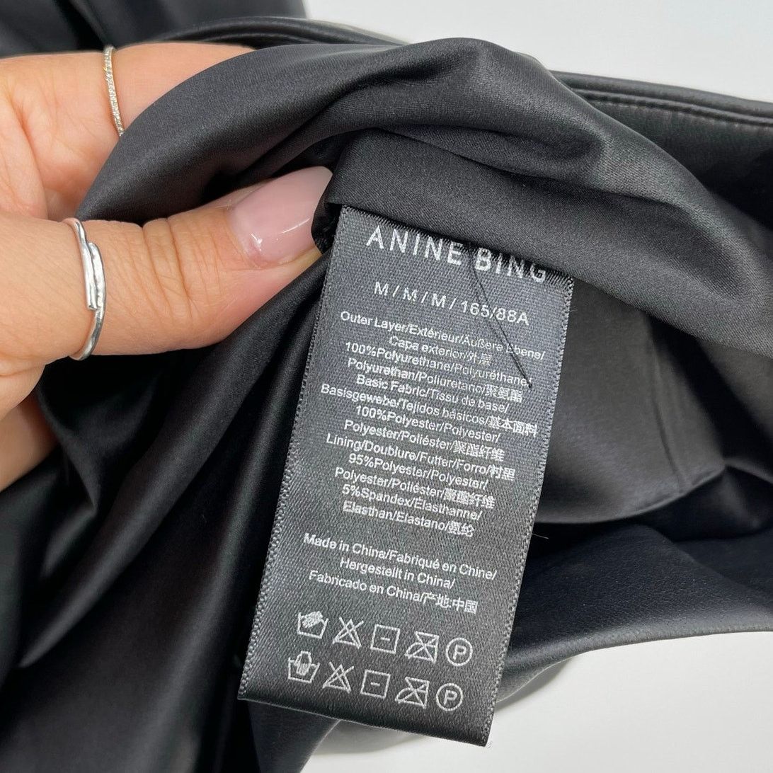 Anine Bing Anine Bing | NWT Joey Dress Black Faux Leather Wrap Dress M Size M / US 6-8 / IT 42-44 - 12 Thumbnail