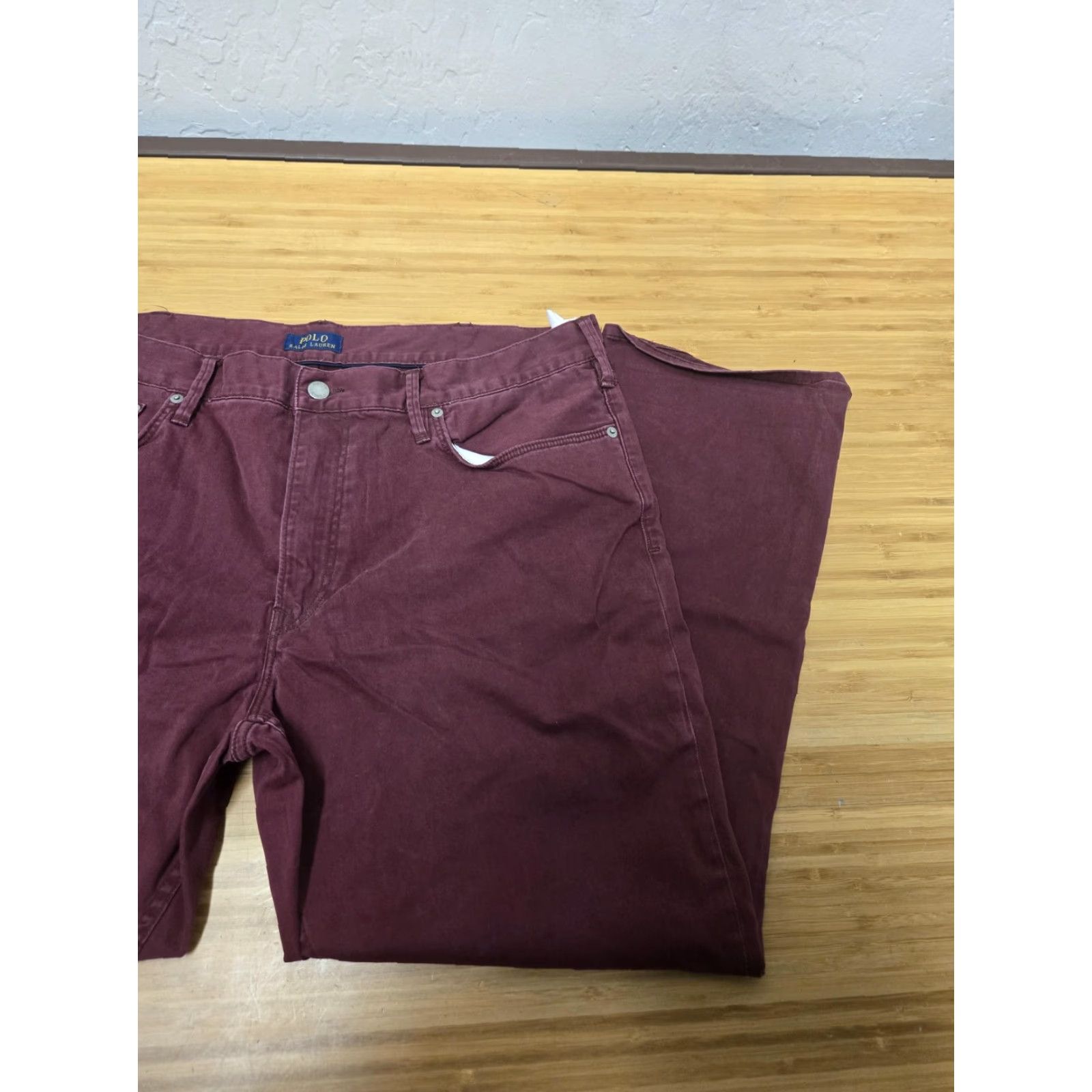 Polo Ralph Lauren Polo Ralph Lauren Jeans Mens 40x30 Burgundy 5 Pocket Straight Leg Pants Size US L / EU 52-54 / 3 - 5 Thumbnail