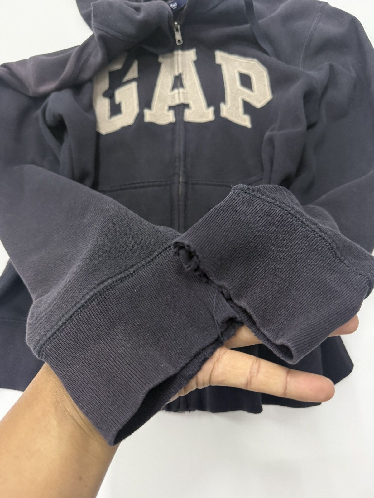 Gap 🔥 Distressed GAP Streetwear Hoodie Sunfaded Blue - XS Size US XS / EU 42 / 0 - 8 Thumbnail