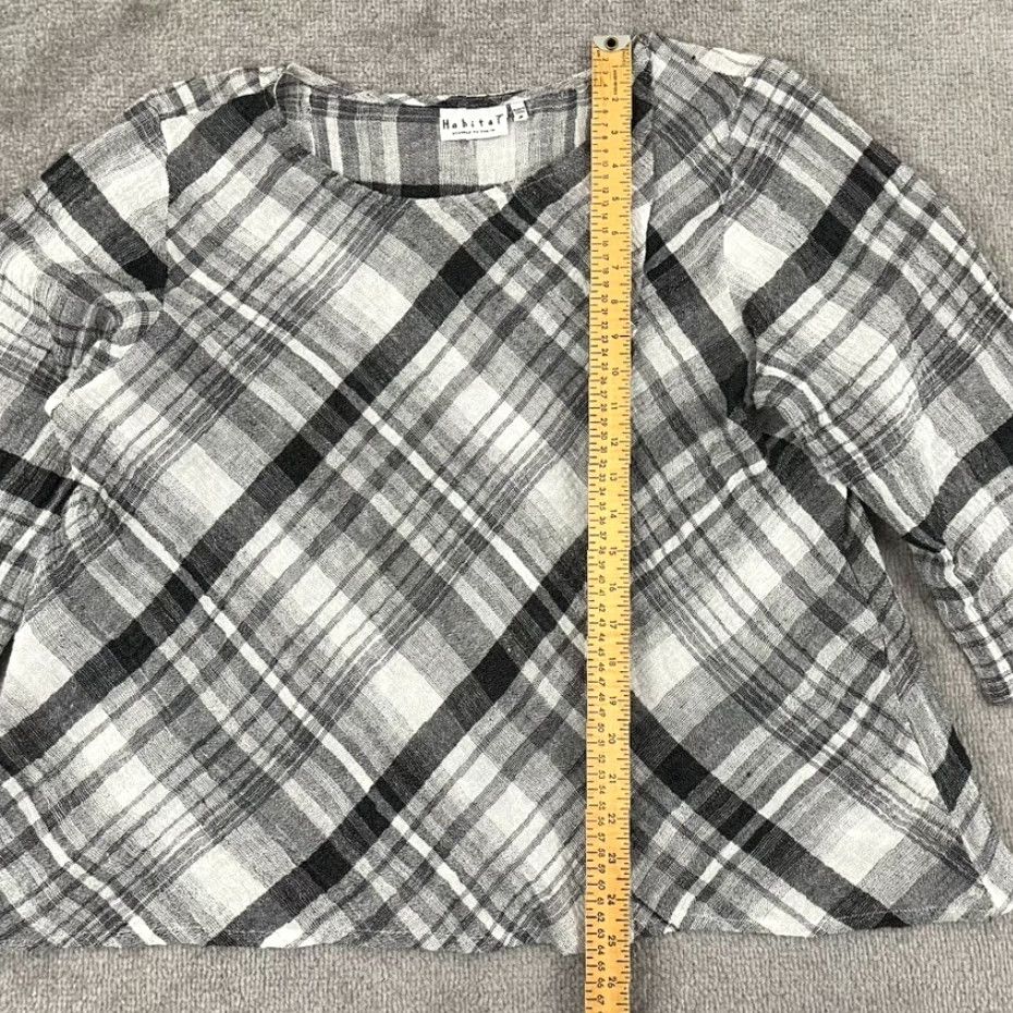 Habitat HABITAT Clothes To Live Shirt Womens M Plaid Linen 3/4 Sleeve Lagenlook Top Size M / US 6-8 / IT 42-44 - 3 Thumbnail
