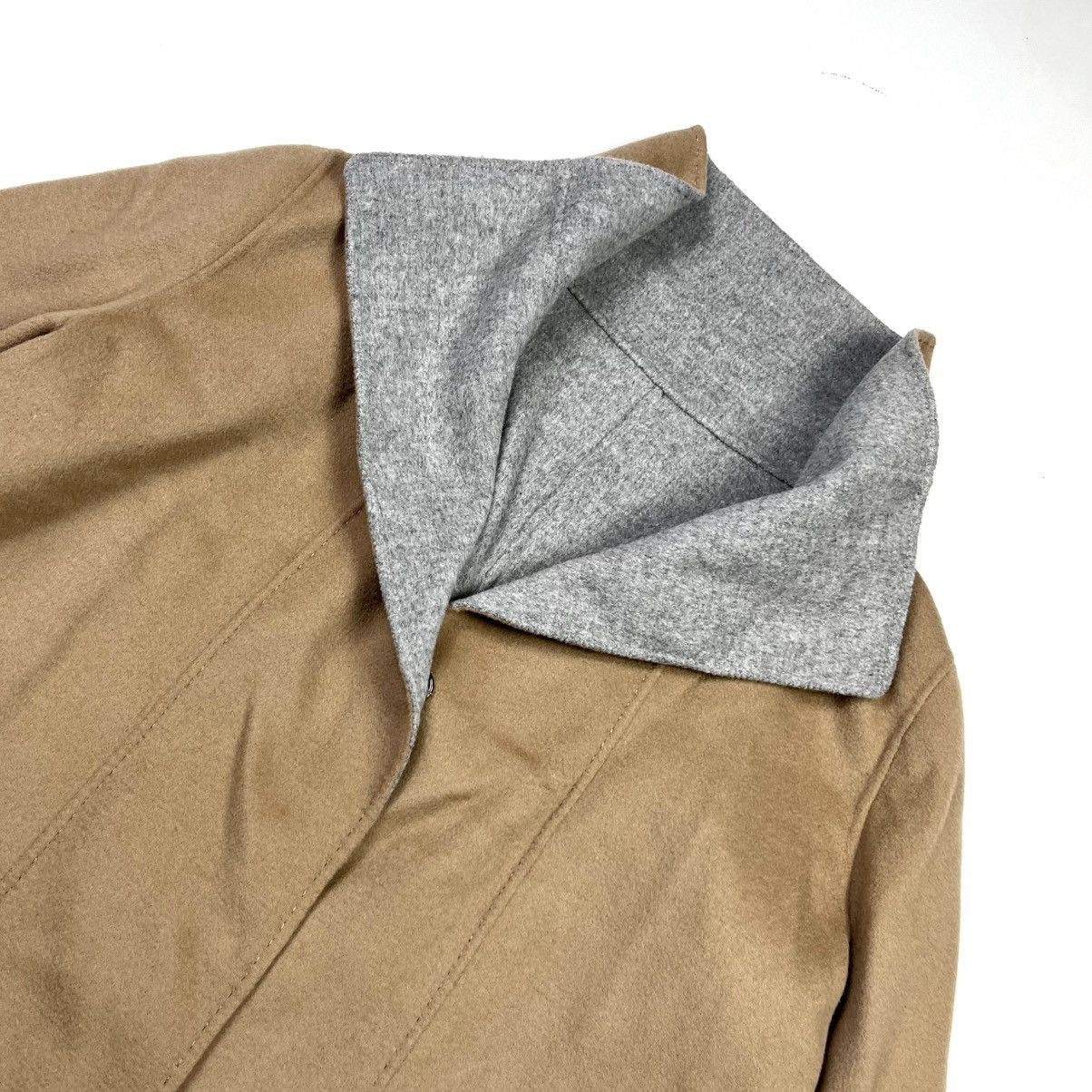 Max Mara × Weekend Max Mara Weekend Max Mara Twin Side Wool Coat Brown & Grey Belt Size XL / US 12-14 / IT 48-50 - 5 Thumbnail