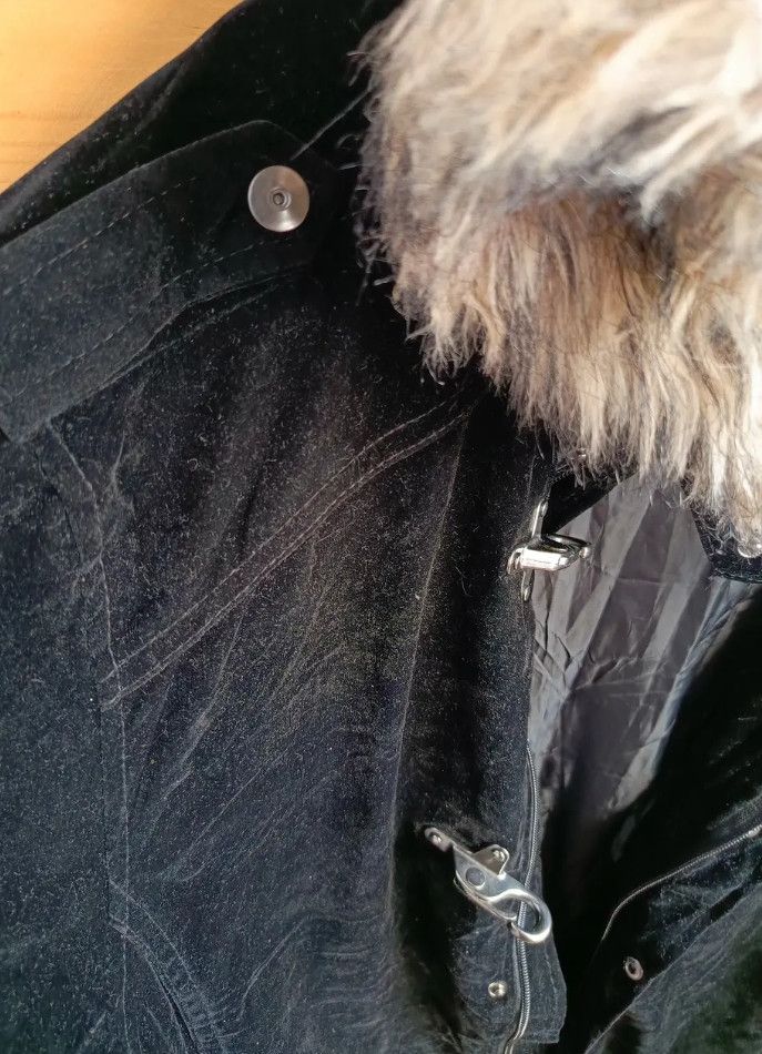 14th Addiction Black Fur Coat Velour Jacket Size US L / EU 52-54 / 3 - 4 Thumbnail