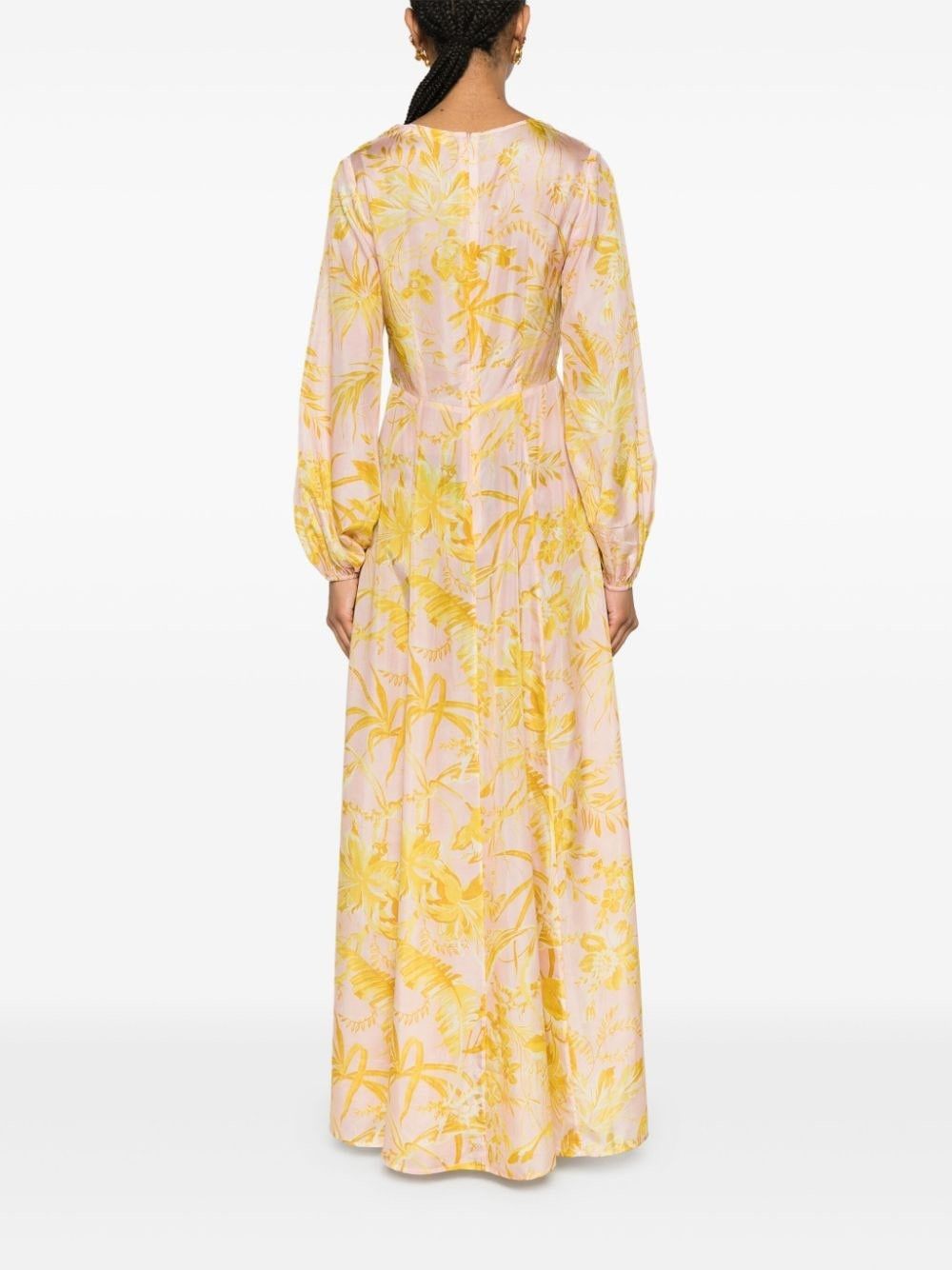 Zimmermann oc11z0525 Floral Print Maxi Dress in Pink & Yellow Size L / US 10 / IT 46 - 4 Thumbnail