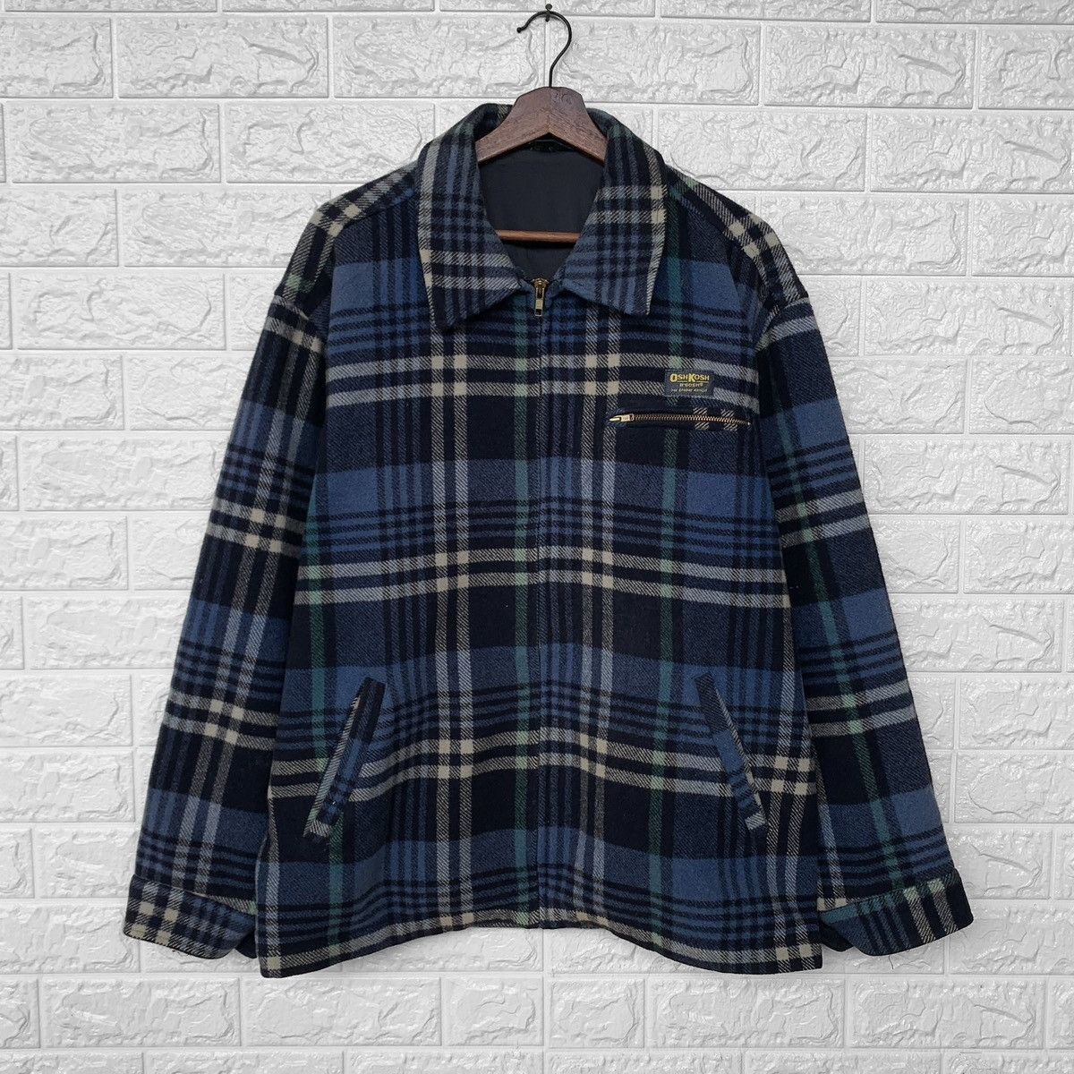 Vintage Vintage Oshkosh Wool Plaid Zipper Jacket Size US L / EU 52-54 / 3 - 2 Thumbnail