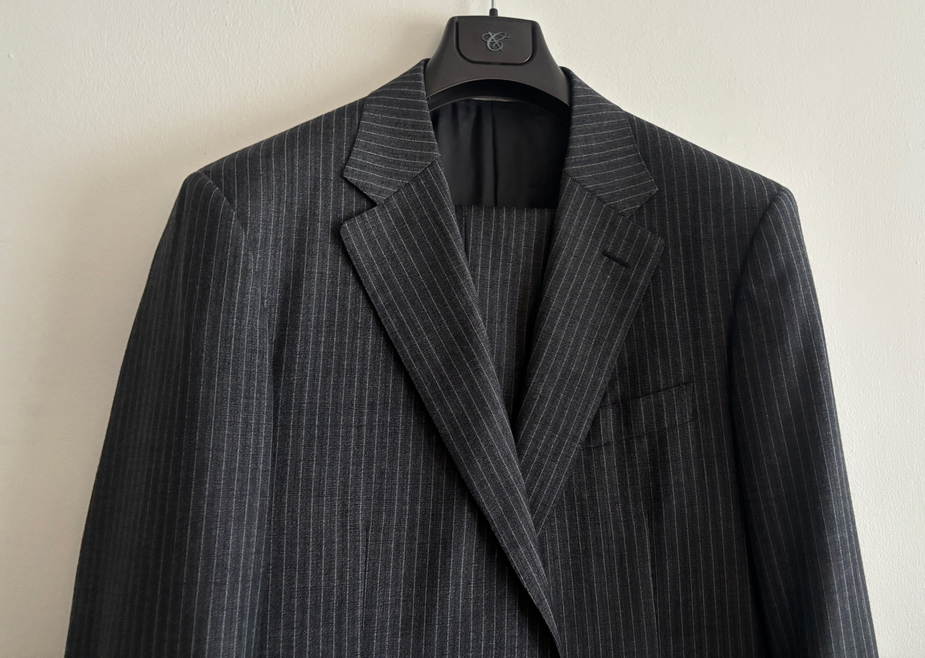 Canali $2100 Charcoal Grey Pinstripe Wool Suit -- 44 Pants 36 Size 44R - 2 Thumbnail