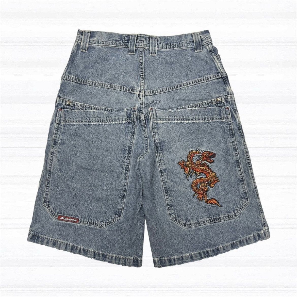 Clench × Coogi × JNCO Clench Y2K Grunge Baggy Jean Shorts | Grailed