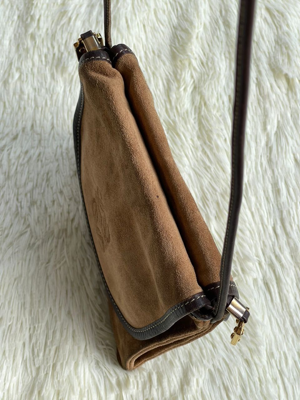 Loewe × Vintage Loewe Suede Leather Sling Bag Size ONE SIZE - 19 Thumbnail