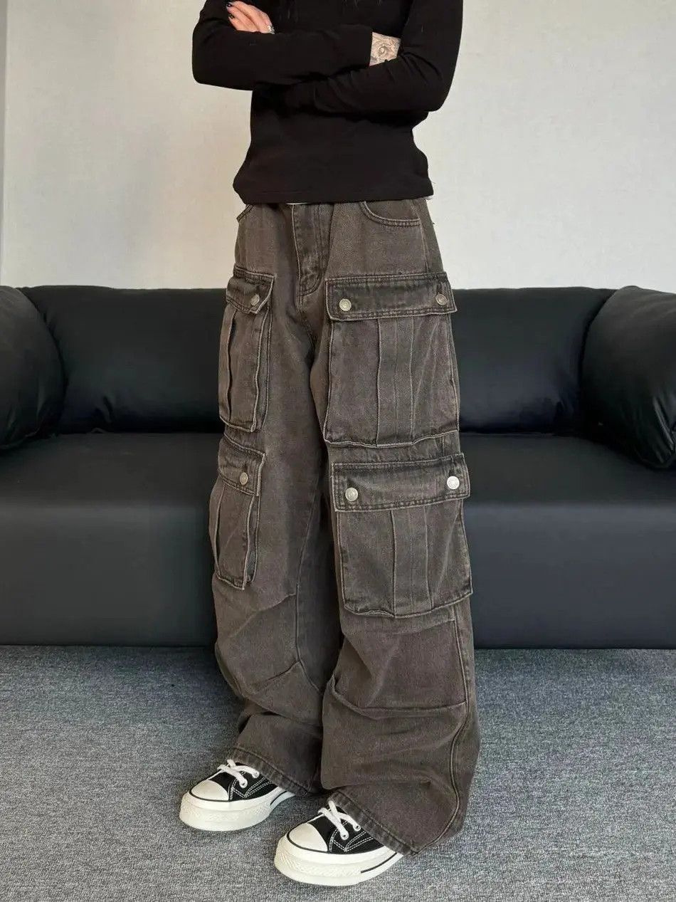 Japanese Brand Retro washed multi pocket jeans Size US 32 / EU 48 - 5 Thumbnail