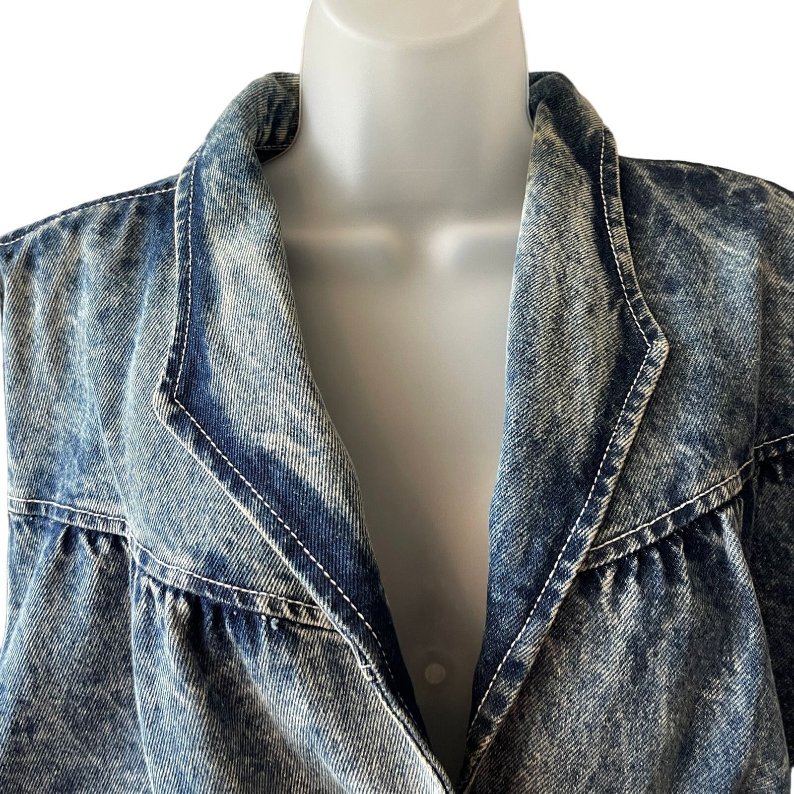 Vintage VINTAGE 90s Paris Blues Acid Wash Denim Jacket Size Small Size S / US 4 / IT 40 - 4 Thumbnail