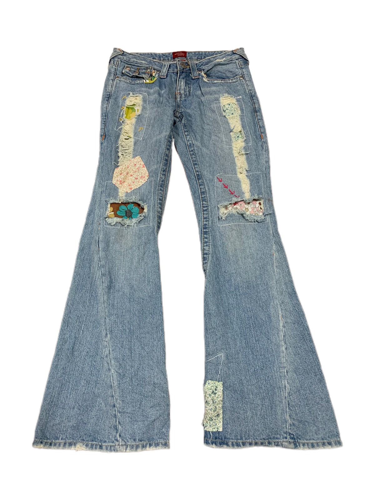 image of Avant Garde x Hysteric Glamour Flare Dope Patchwork Designer Inspired Jeans Denim, Men's (Size 30)