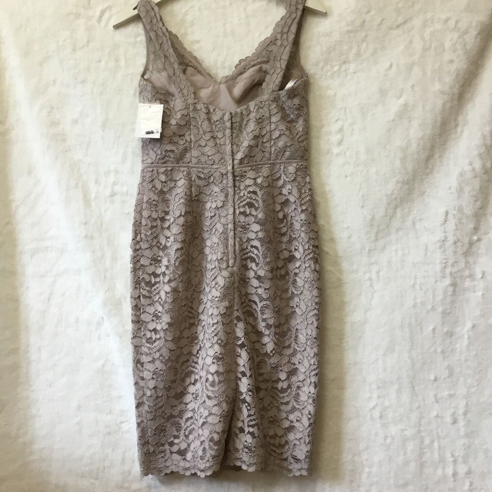 Other David Bridal Short Mocha Lace Dress with V-Neck Size XS / US 0-2 / IT 36-38 - 10 Thumbnail