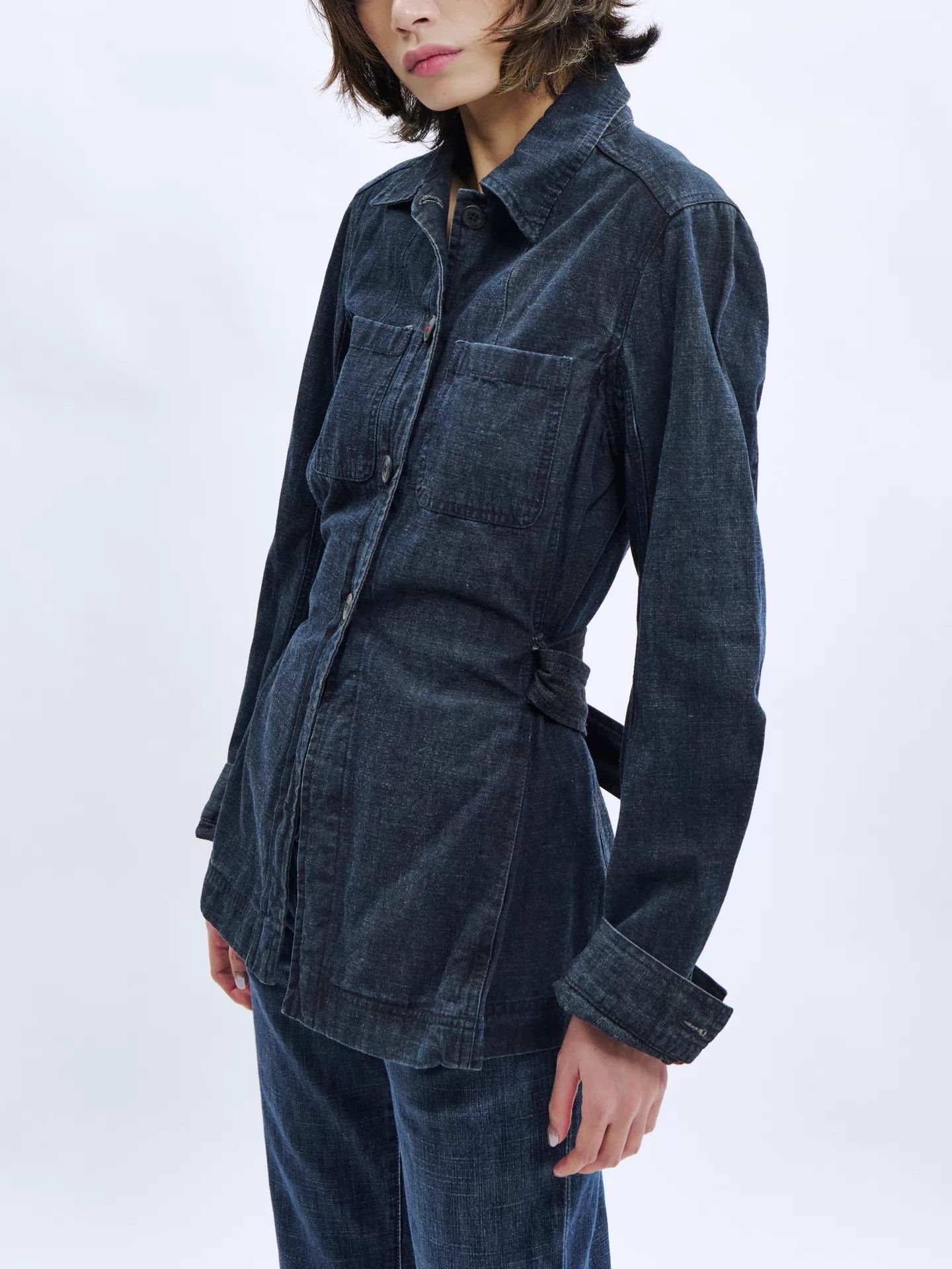 Prada PRADA 00s Linea Rossa Belted Denim Jacket Size M / US 6-8 / IT 42-44 - 6 Thumbnail