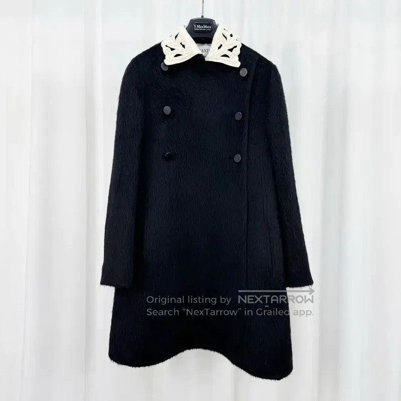Valentino Valentino Black Alpaca Wool Long Coat . Size XL / US 12-14 / IT 48-50 - 1 Thumbnail