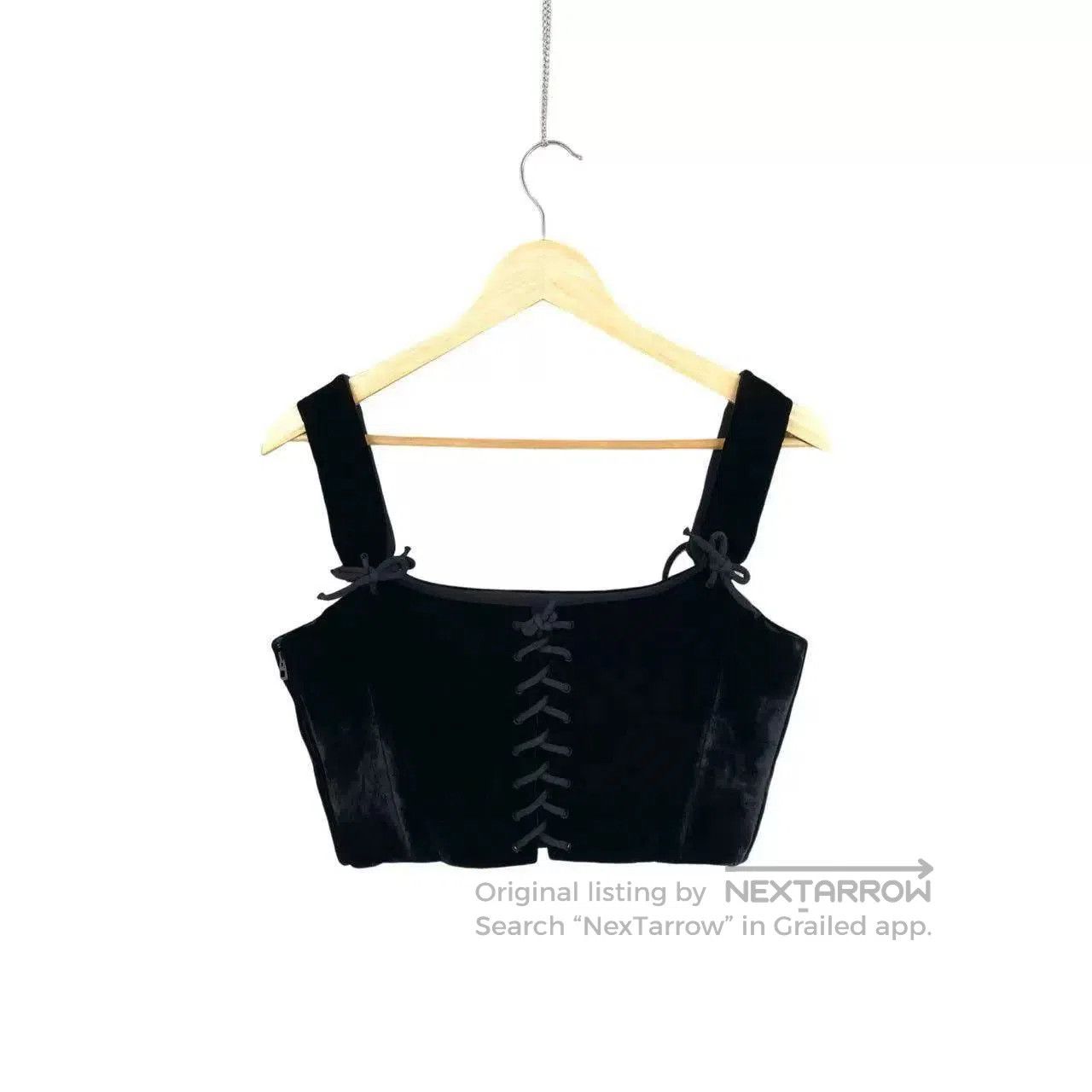 black velvet back tie camisole top.
