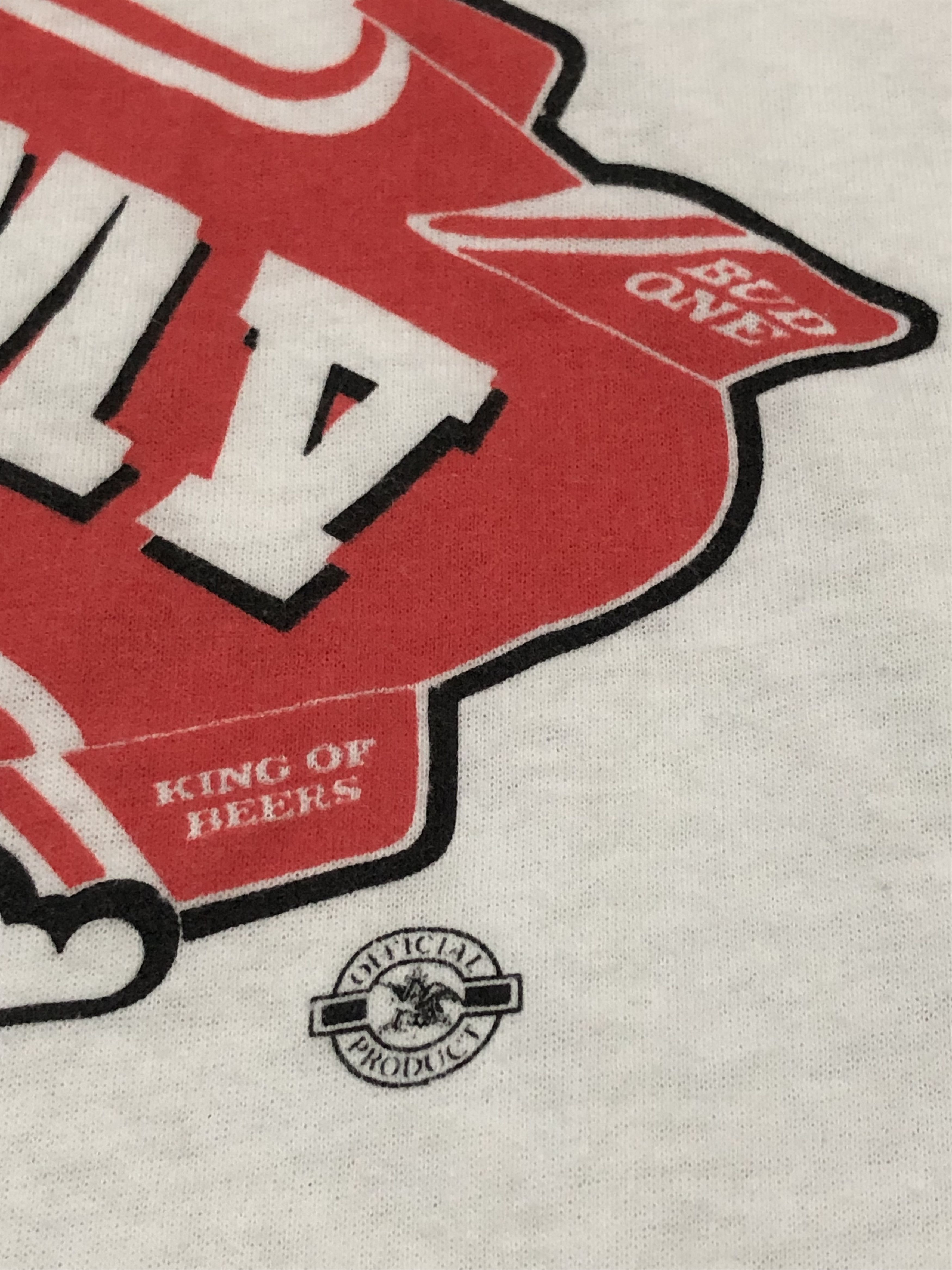 Budweiser × Hanes × Vintage Vintage 90s Hanes Poly-Cotton Bud Bowl Tshirt Size US L / EU 52-54 / 3 - 5 Thumbnail