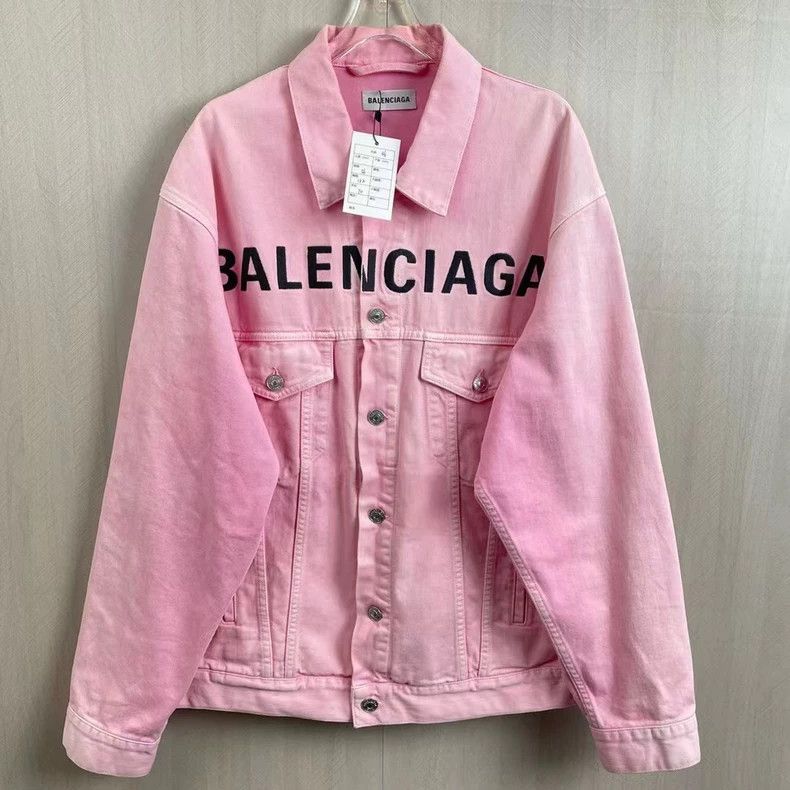 Balenciaga Balenciaga size 36 Embroidered LOGO pink washed denim jack Size US XS / EU 42 / 0 - 1 Thumbnail