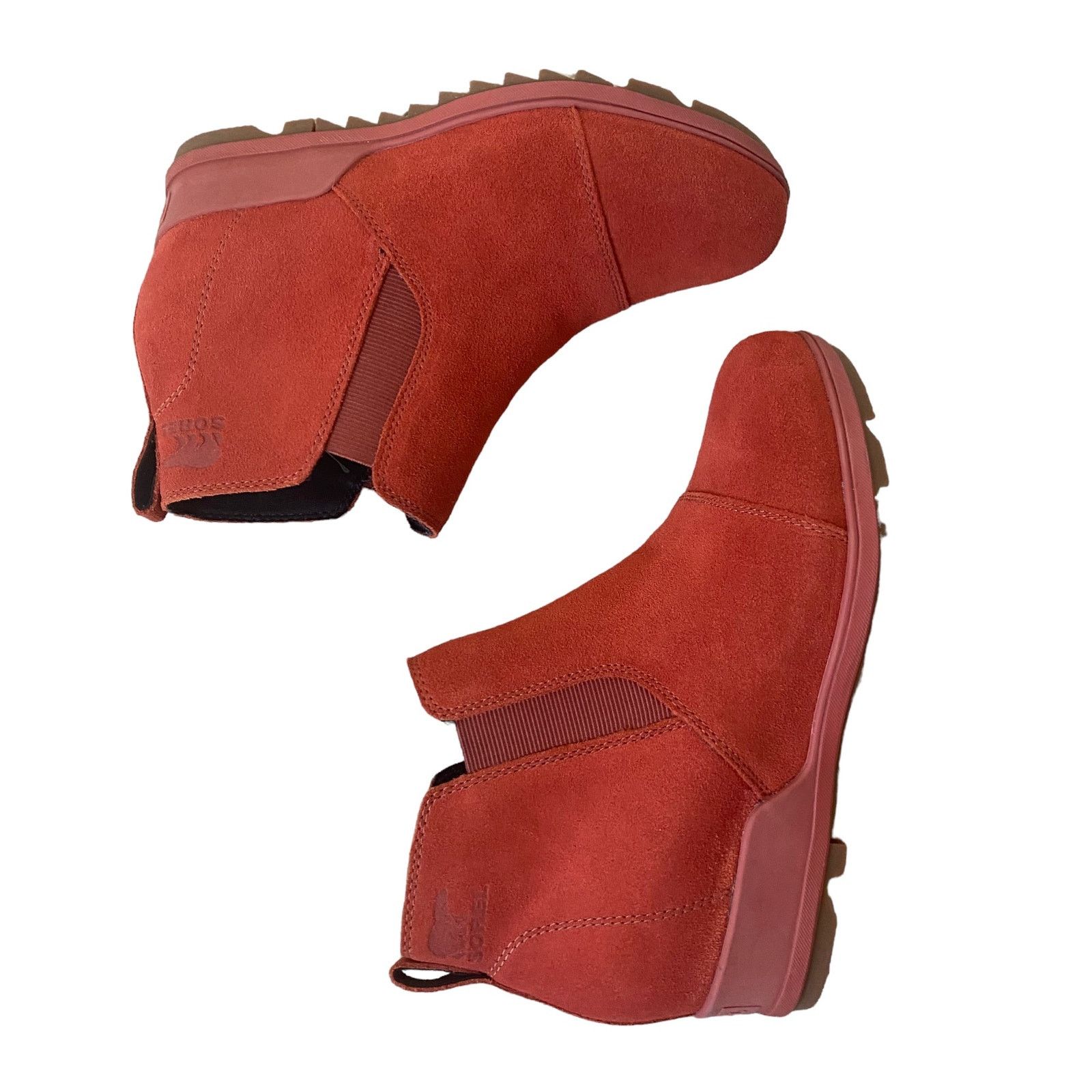 SOREL SOREL Suede Leather Evie Pull On Wedge Ankle Bootie WARP RED Size US 9.5 / IT 39.5 - 8 Thumbnail