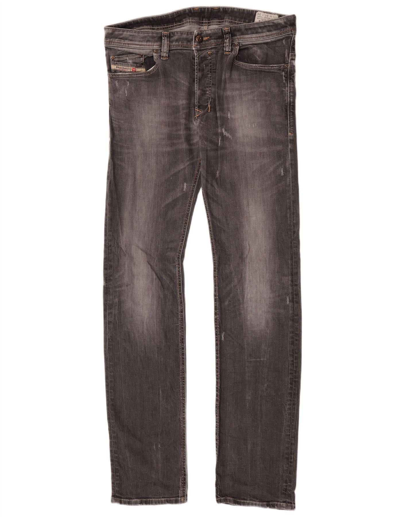 Diesel Mens Safado Regular Slim Straight Jeans W34 L34 Grey Cotton Size US 34 / EU 50 - 1 Thumbnail