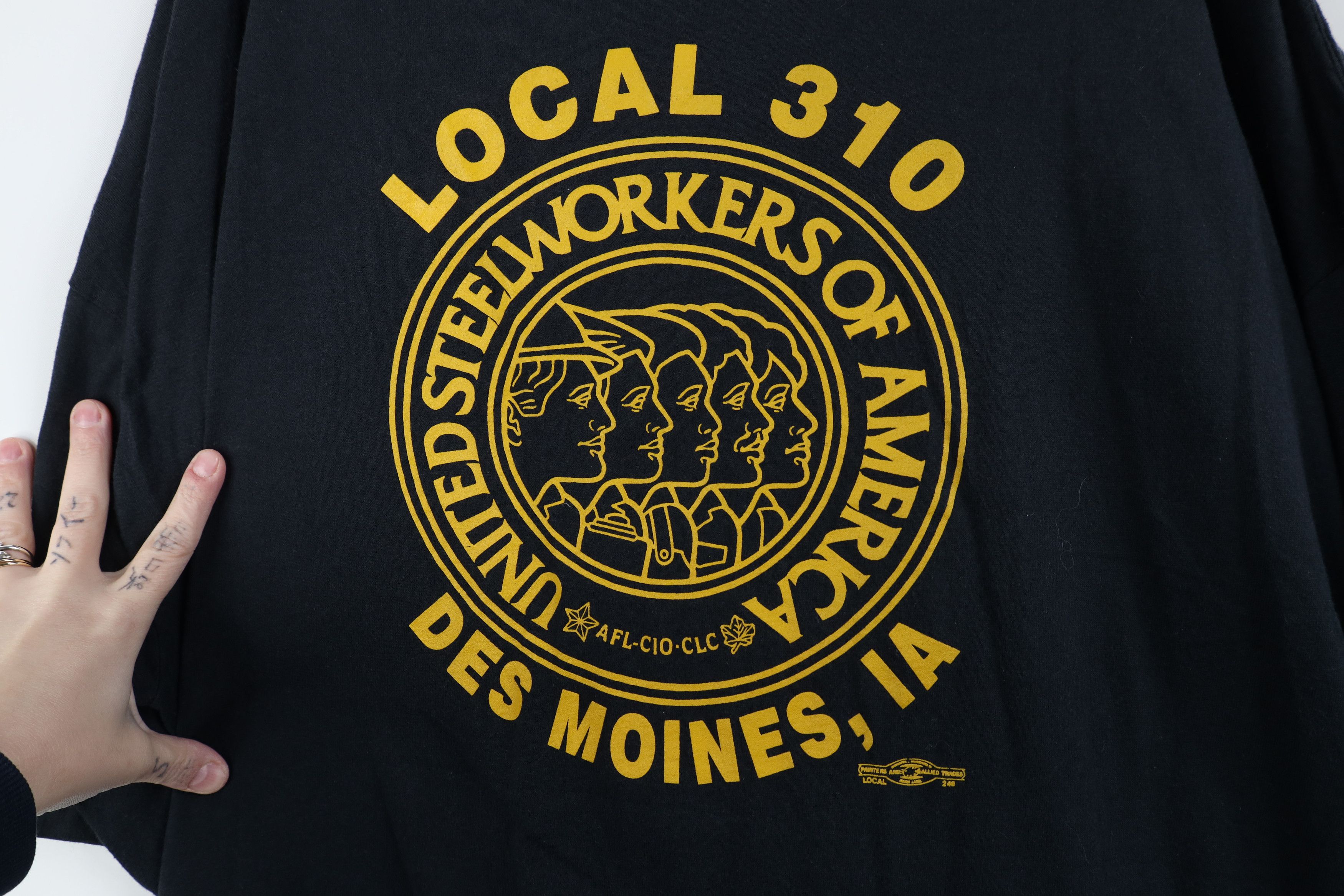 Vintage Vintage 90s Local 310 USWA United Steelworkers Union T-Shirt Size US XXL / EU 58 / 5 - 11 Thumbnail
